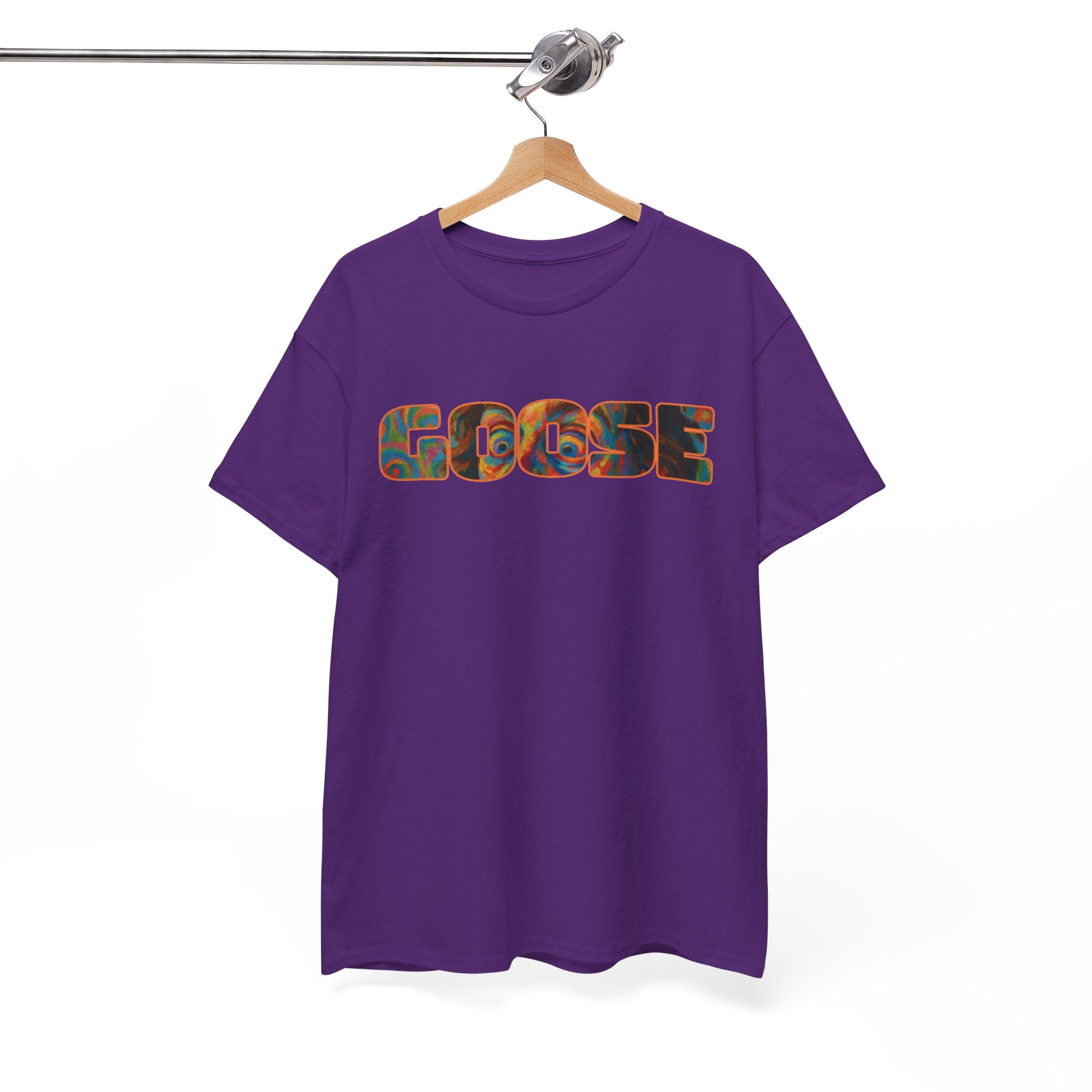 Goose Graphic Tee — Retro Camo Lettering Shirt