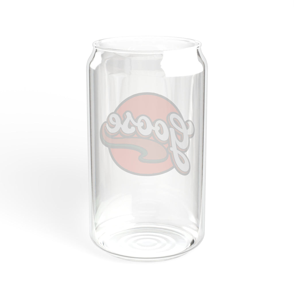 Goose Logo Sipper Glass — 16oz Reusable Drink Jar with Bamboo Lid & Straw