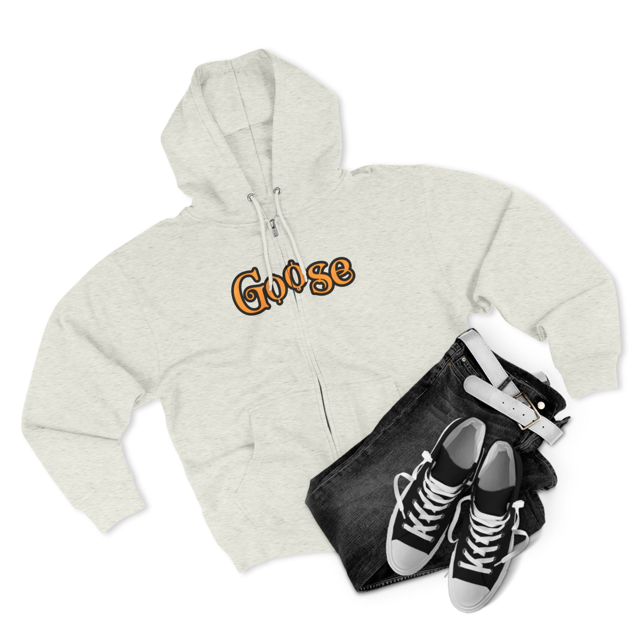 Goose Zip Hoodie — Vintage Psychedelic Band Art Backprint