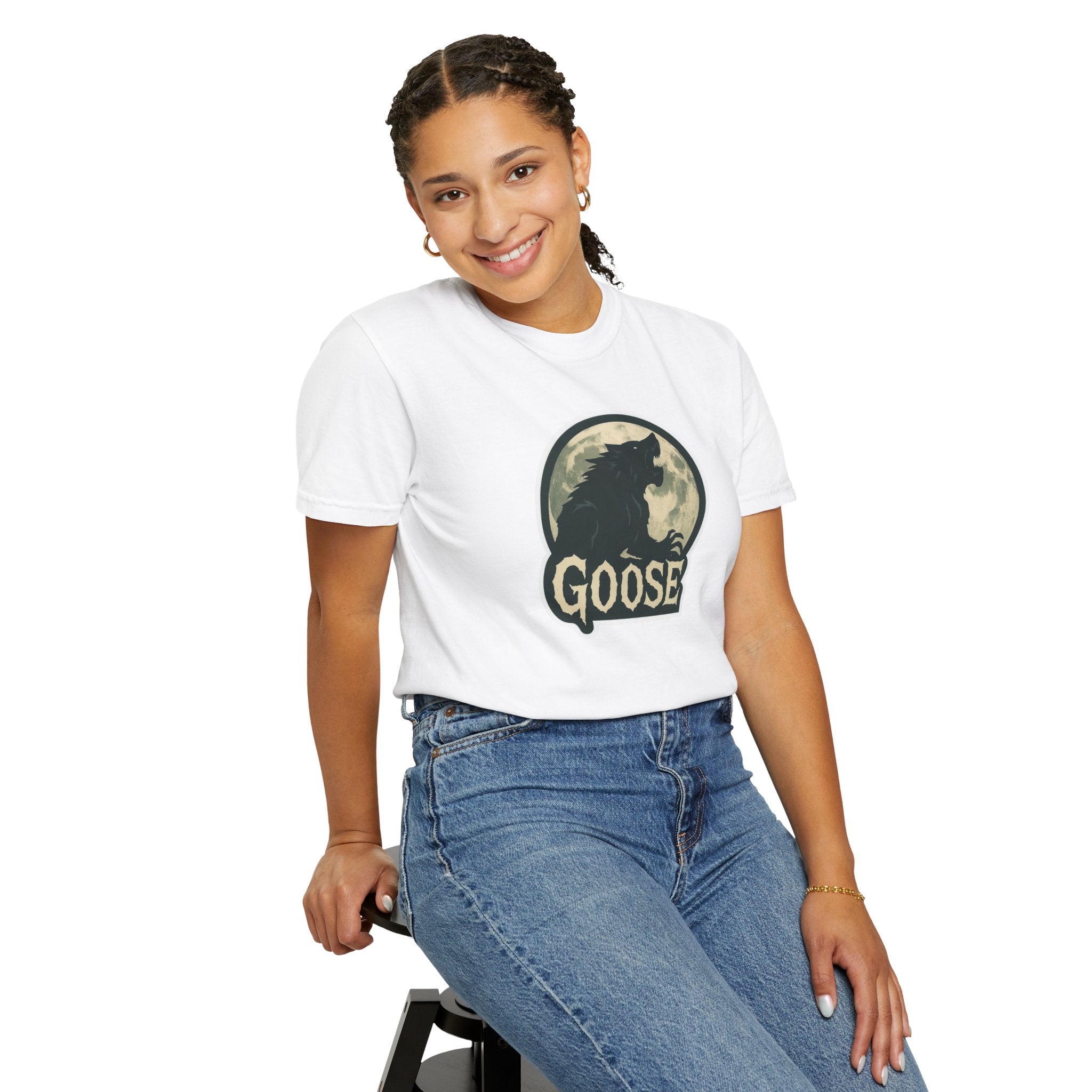 Goose Moon T-Shirt — Vintage Werewolf Silhouette Graphic Tee