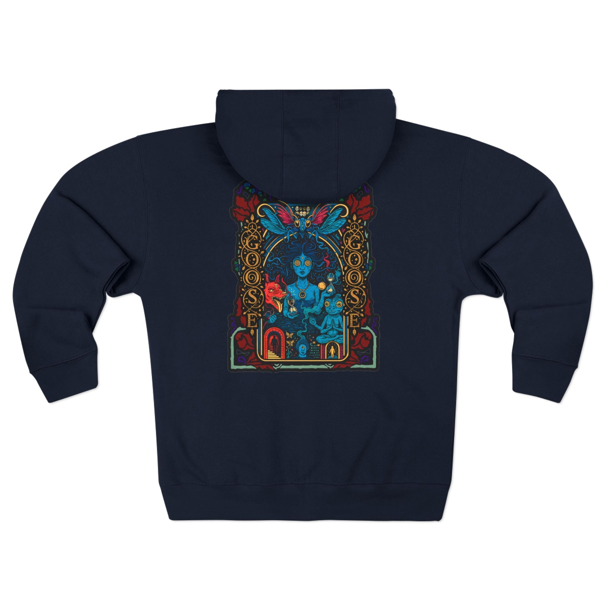 Goose Zip Hoodie — Vintage Psychedelic Band Art Backprint