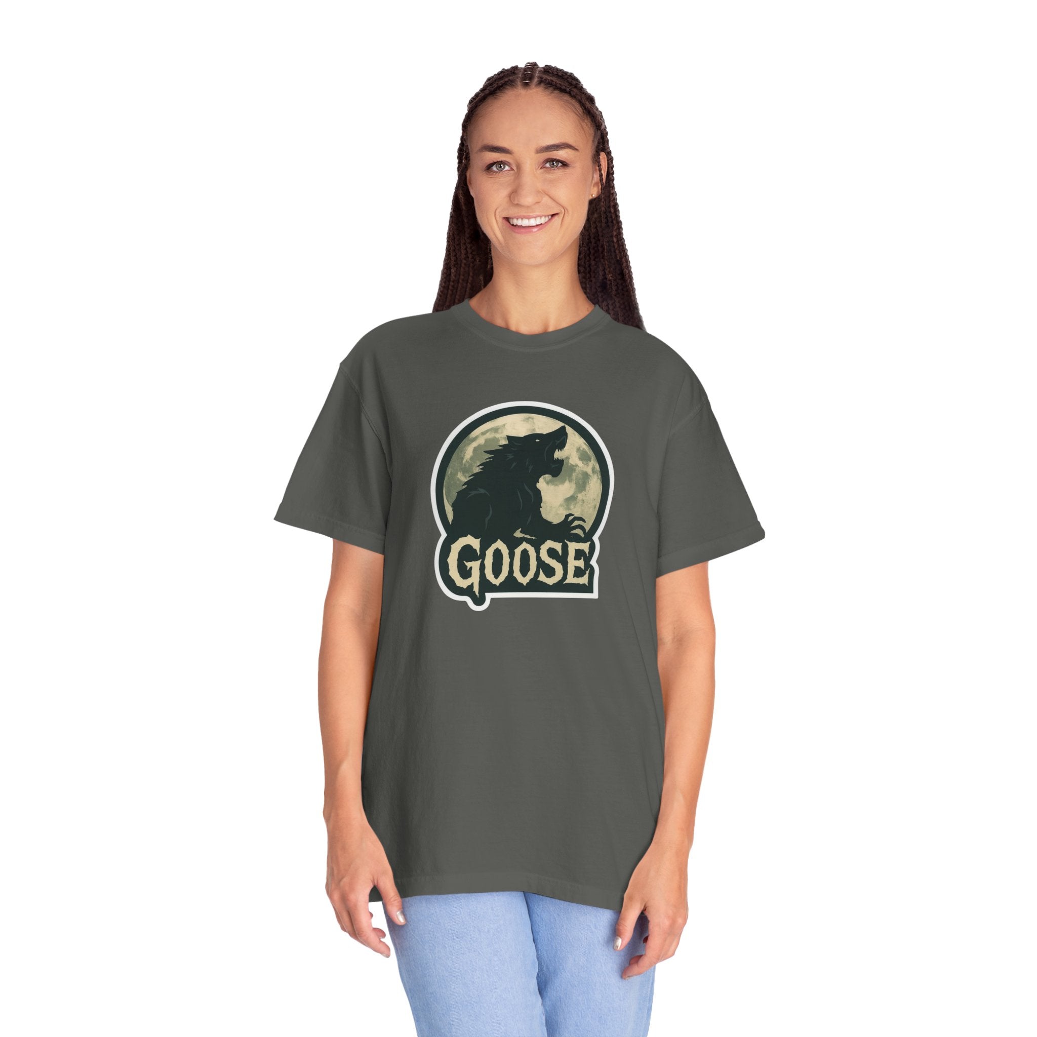 Goose Moon T-Shirt — Vintage Werewolf Silhouette Graphic Tee
