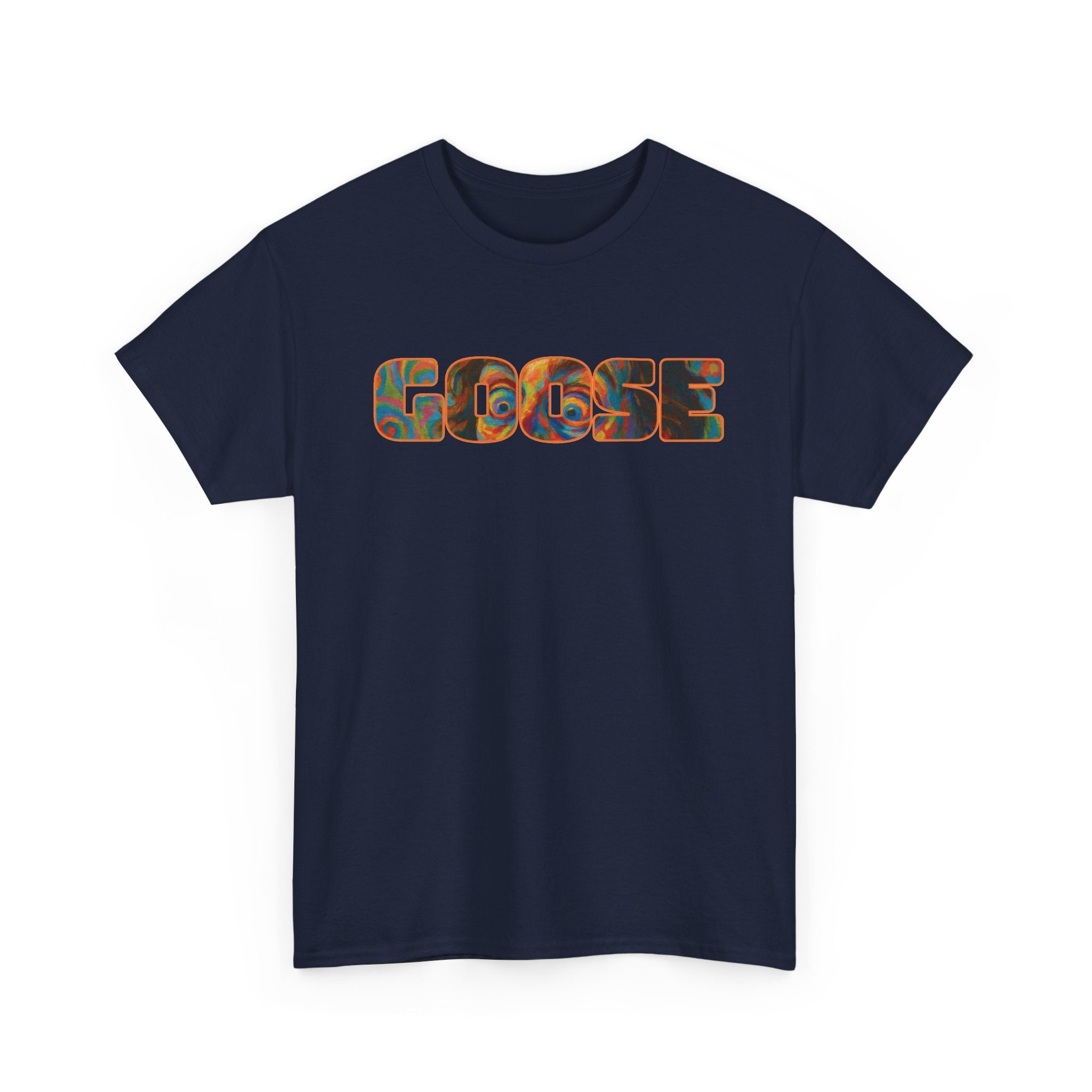 Goose Graphic Tee — Retro Camo Lettering Shirt
