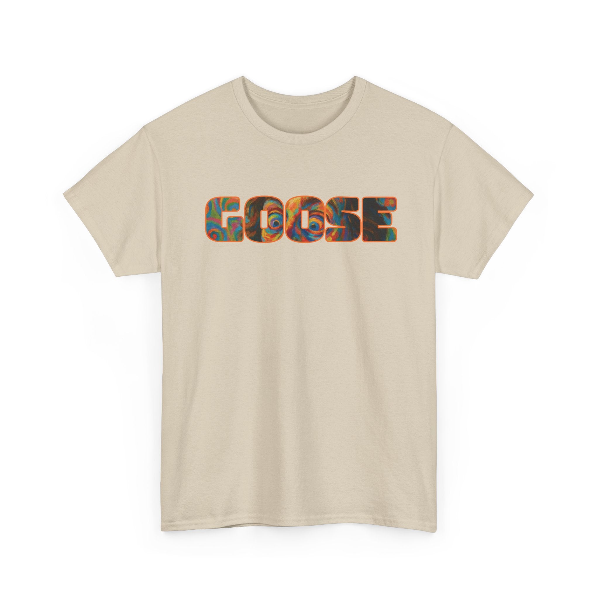 Goose Graphic Tee — Retro Camo Lettering Shirt