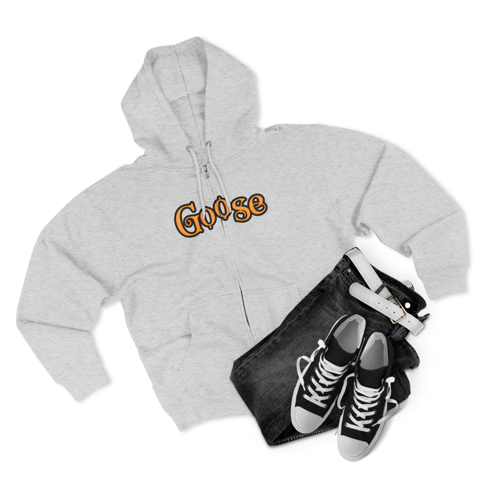 Goose Zip Hoodie — Vintage Psychedelic Band Art Backprint