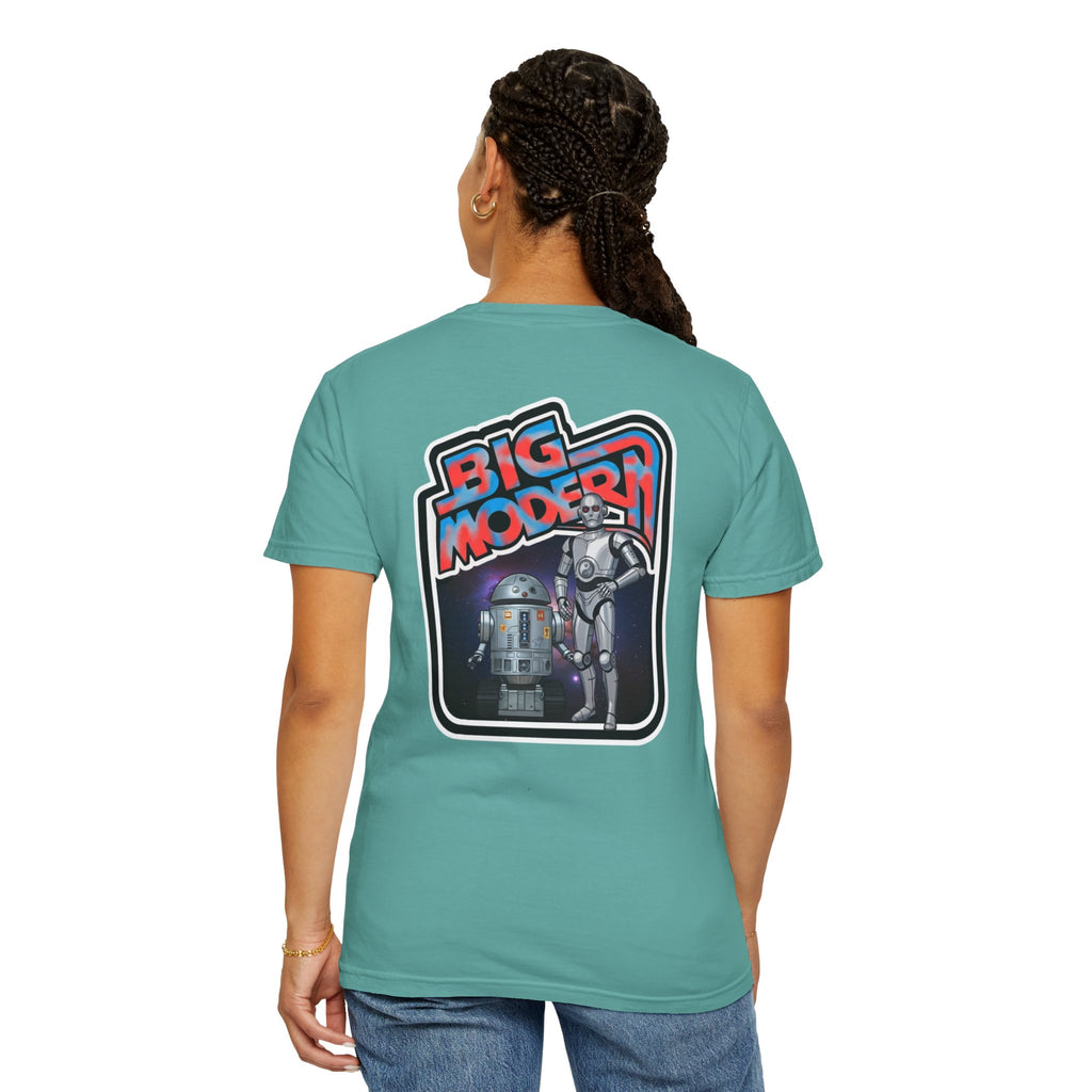Big Modern Robot Graphic T-Shirt — "GOOSE" Chest Text, Retro Sci‑Fi Back Print
