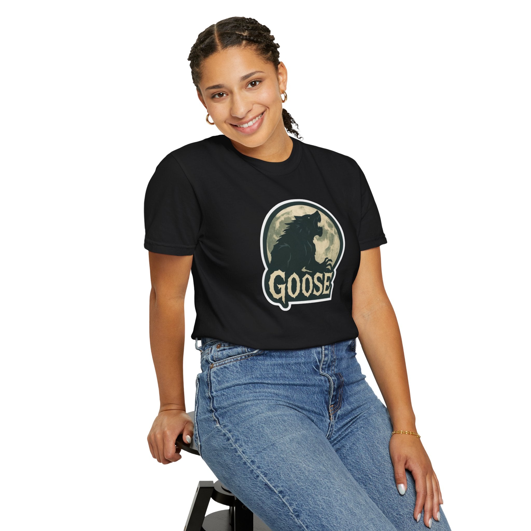 Goose Moon T-Shirt — Vintage Werewolf Silhouette Graphic Tee