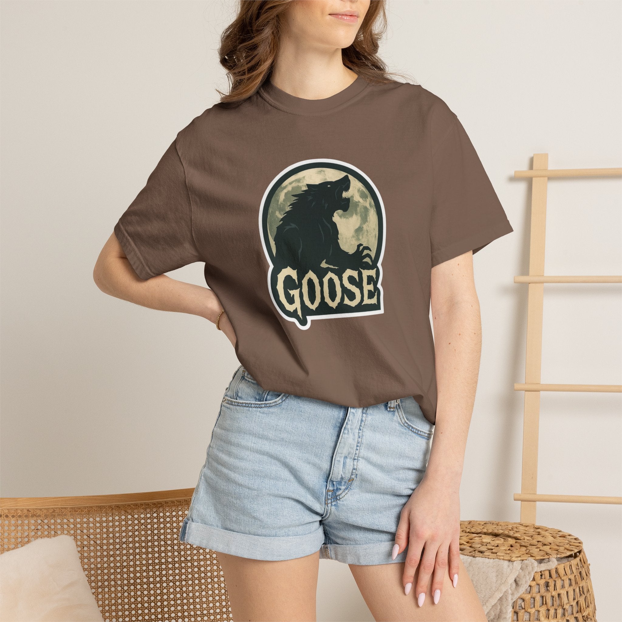 Goose Moon T-Shirt — Vintage Werewolf Silhouette Graphic Tee