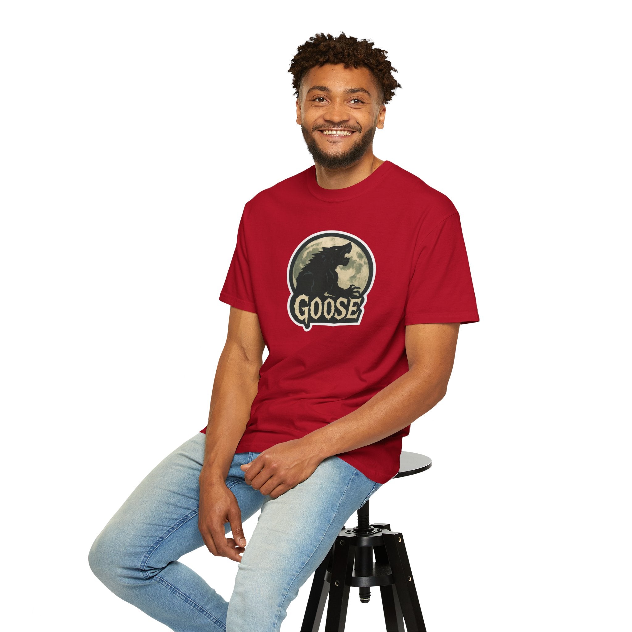 Goose Moon T-Shirt — Vintage Werewolf Silhouette Graphic Tee