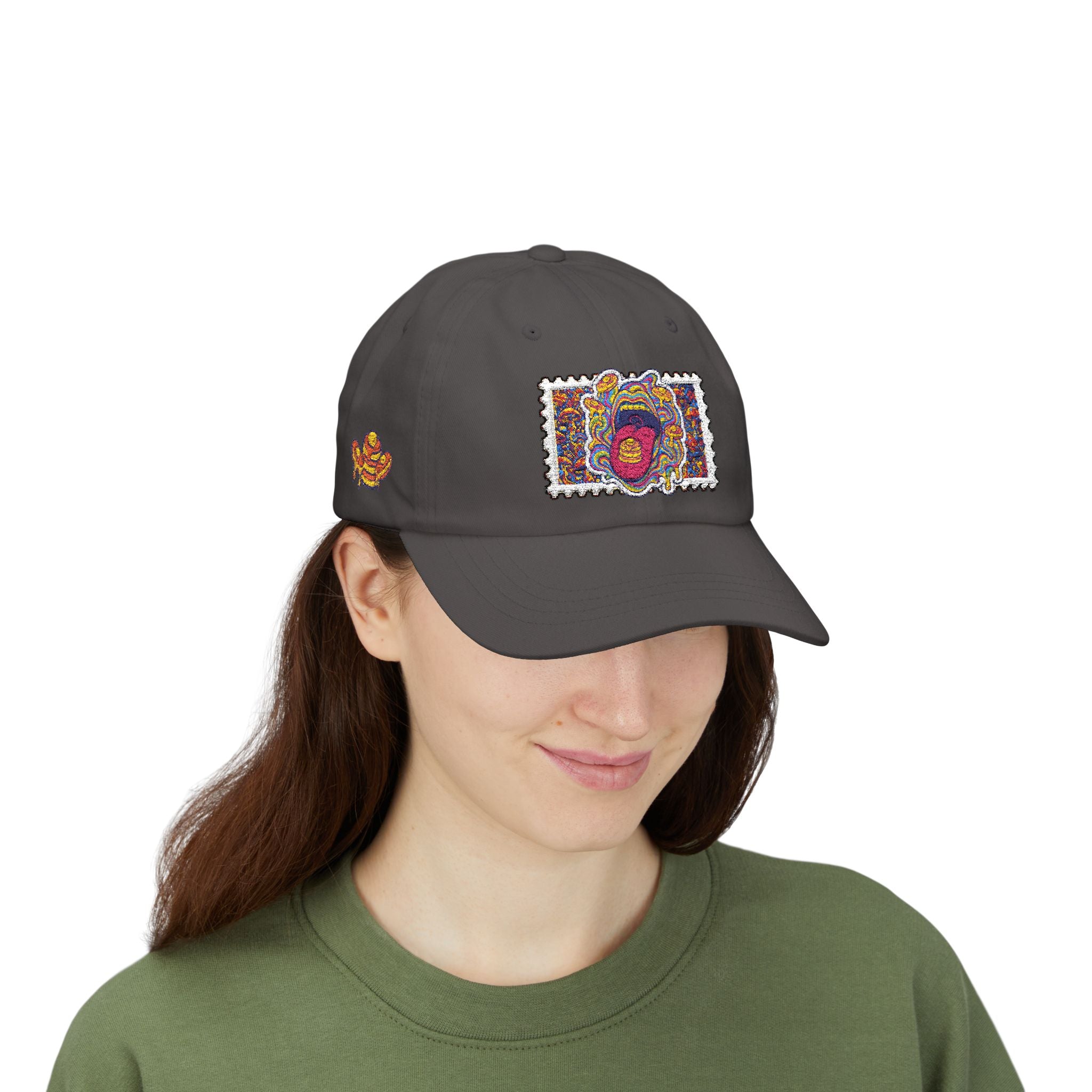 Embroidered Psychedelic Stamp Dad Cap