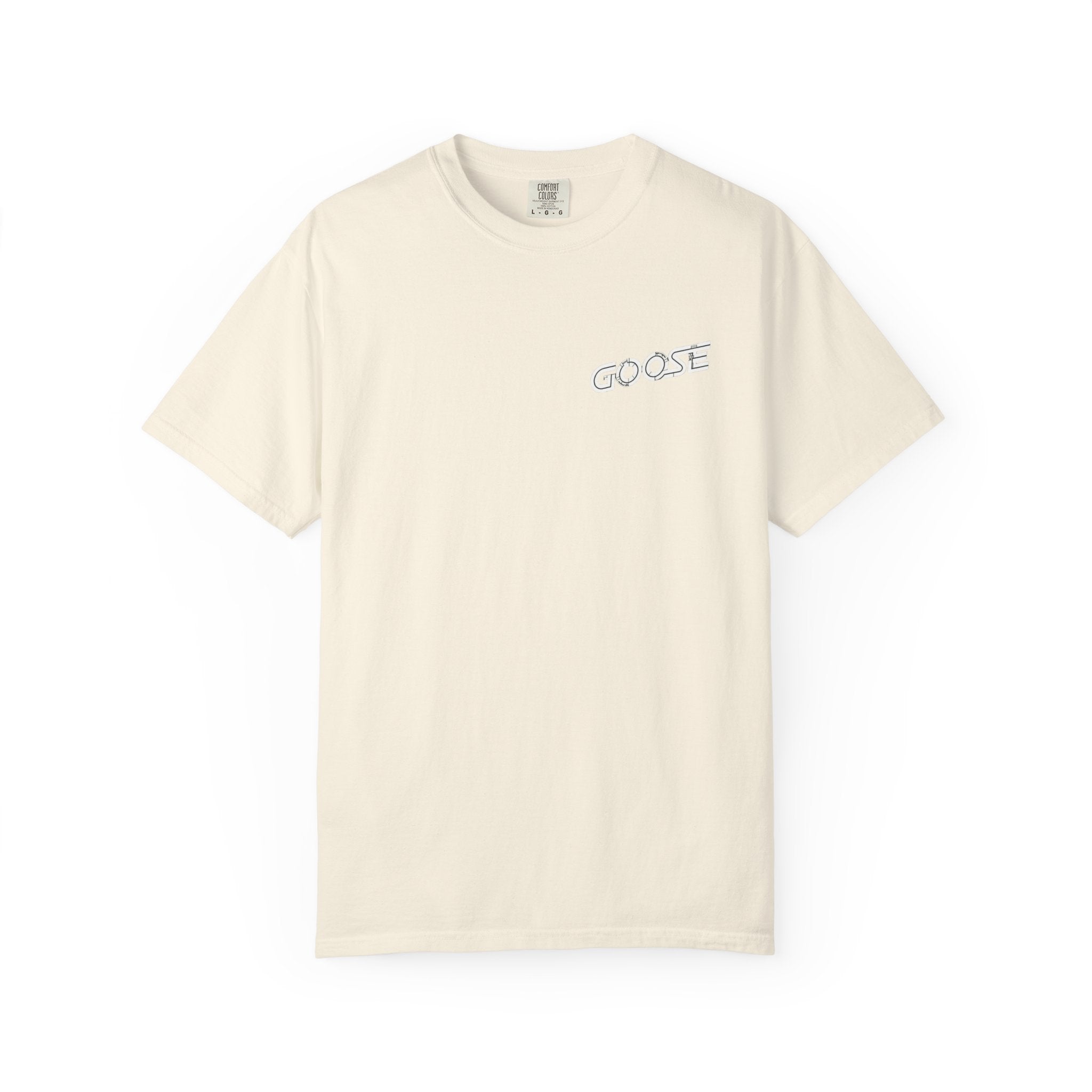 Big Modern Robot Graphic T-Shirt — "GOOSE" Chest Text, Retro Sci‑Fi Back Print