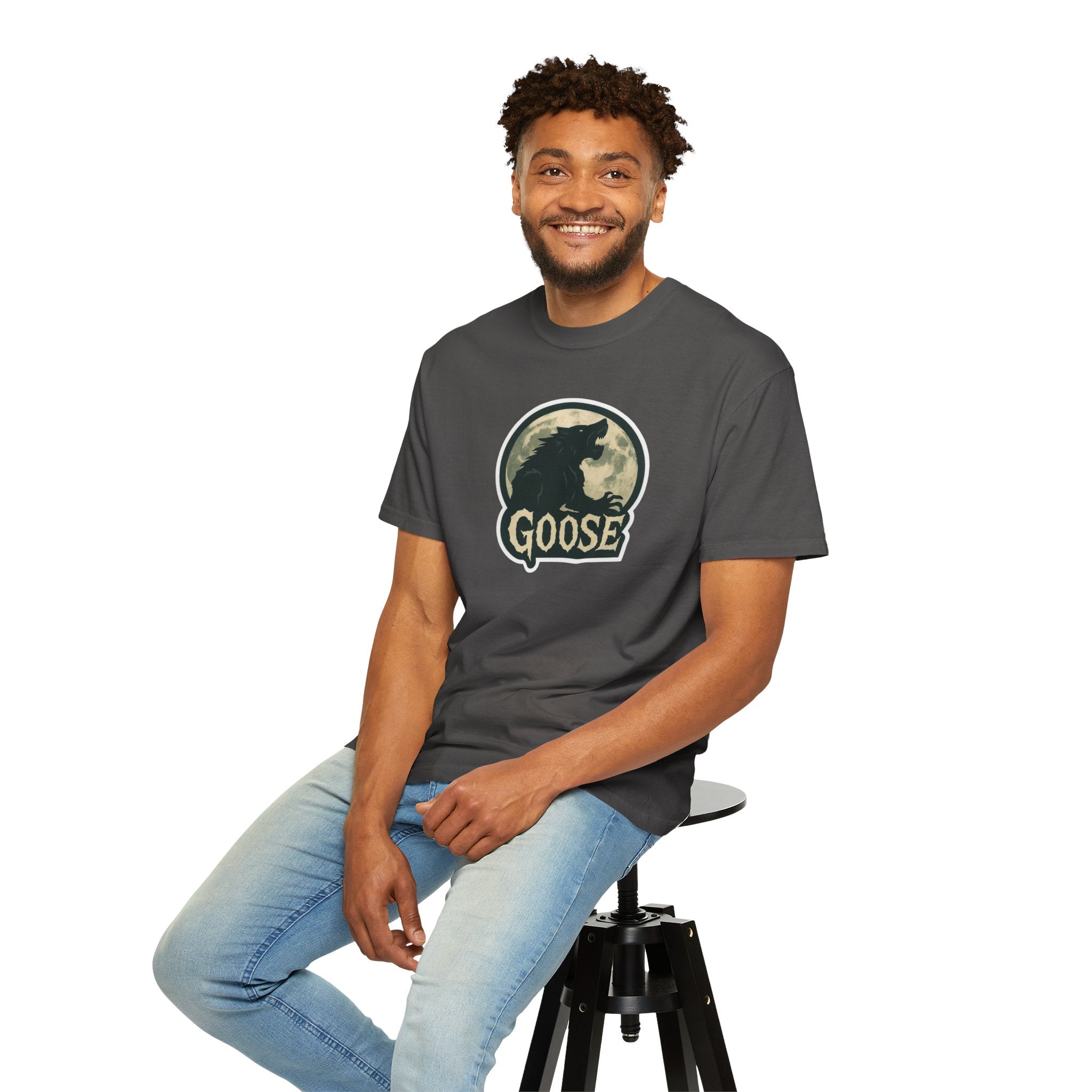 Goose Moon T-Shirt — Vintage Werewolf Silhouette Graphic Tee