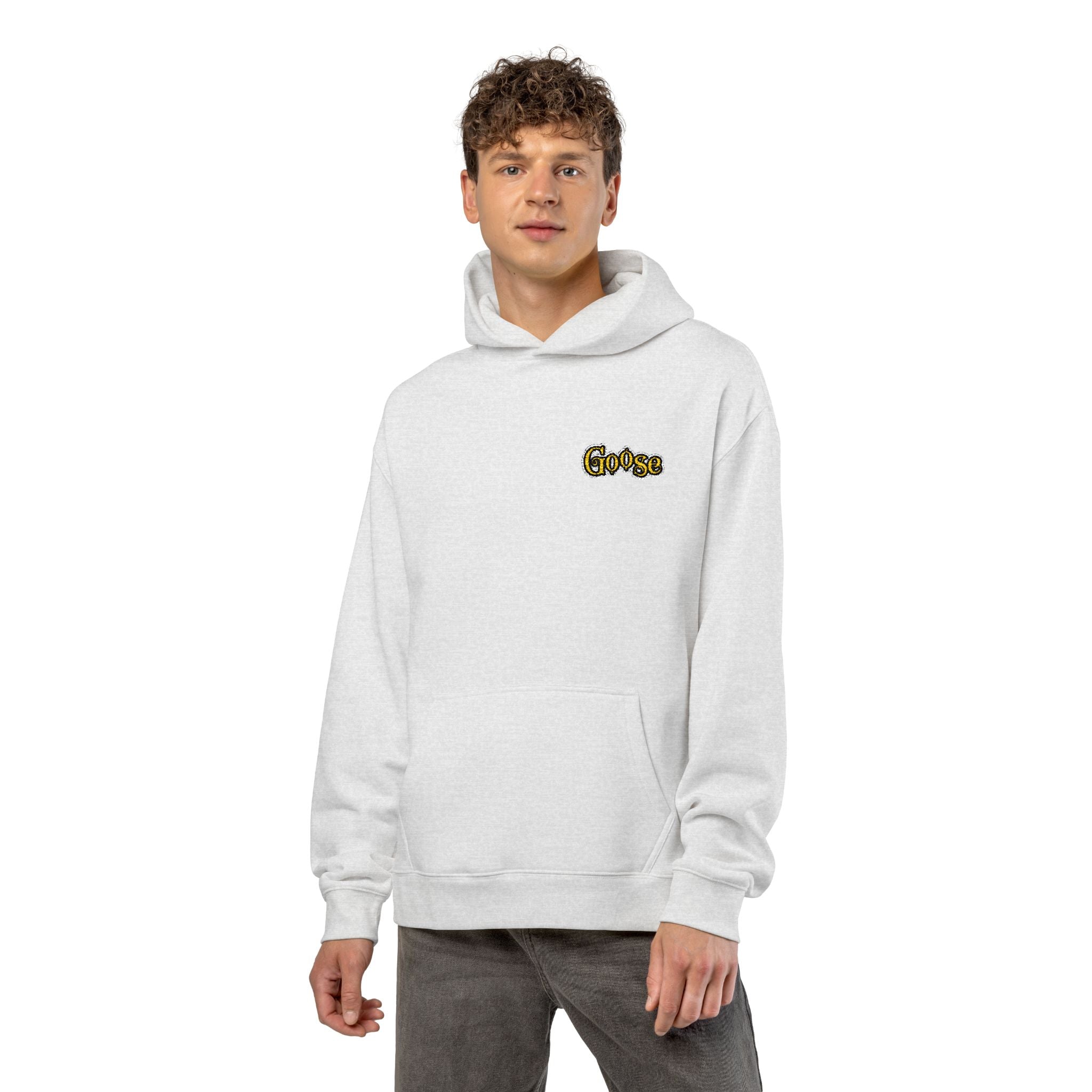 Goose Print Script Logo Hoodie | Logo Print Chest Design