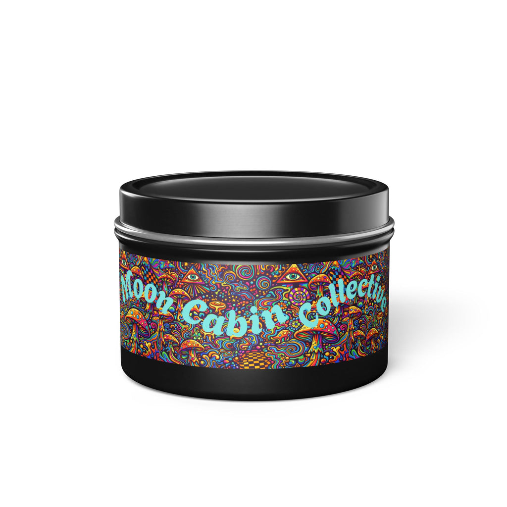 Moon Cabin Collection Tin Candle – Psychedelic Mushroom Scented Tin
