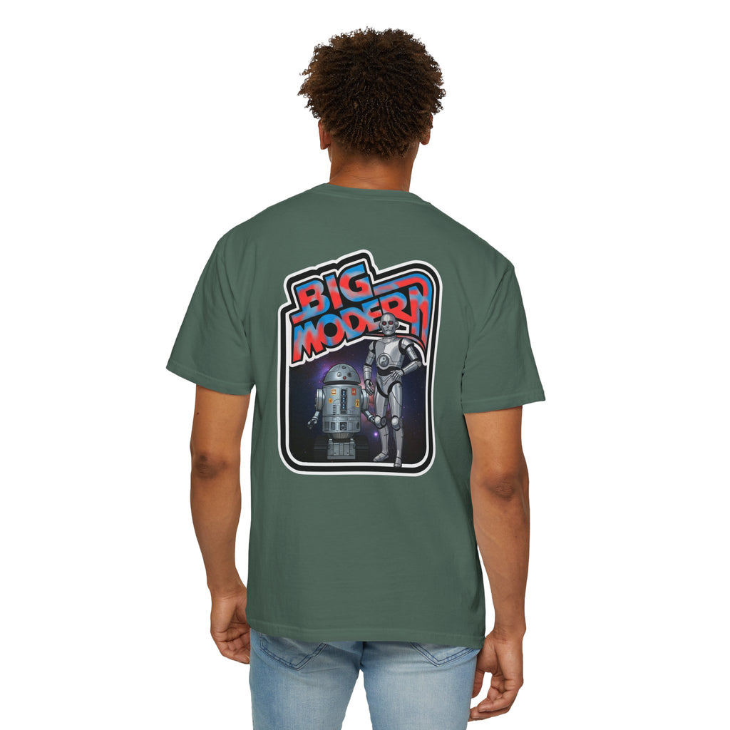 Big Modern Robot Graphic T-Shirt — "GOOSE" Chest Text, Retro Sci‑Fi Back Print