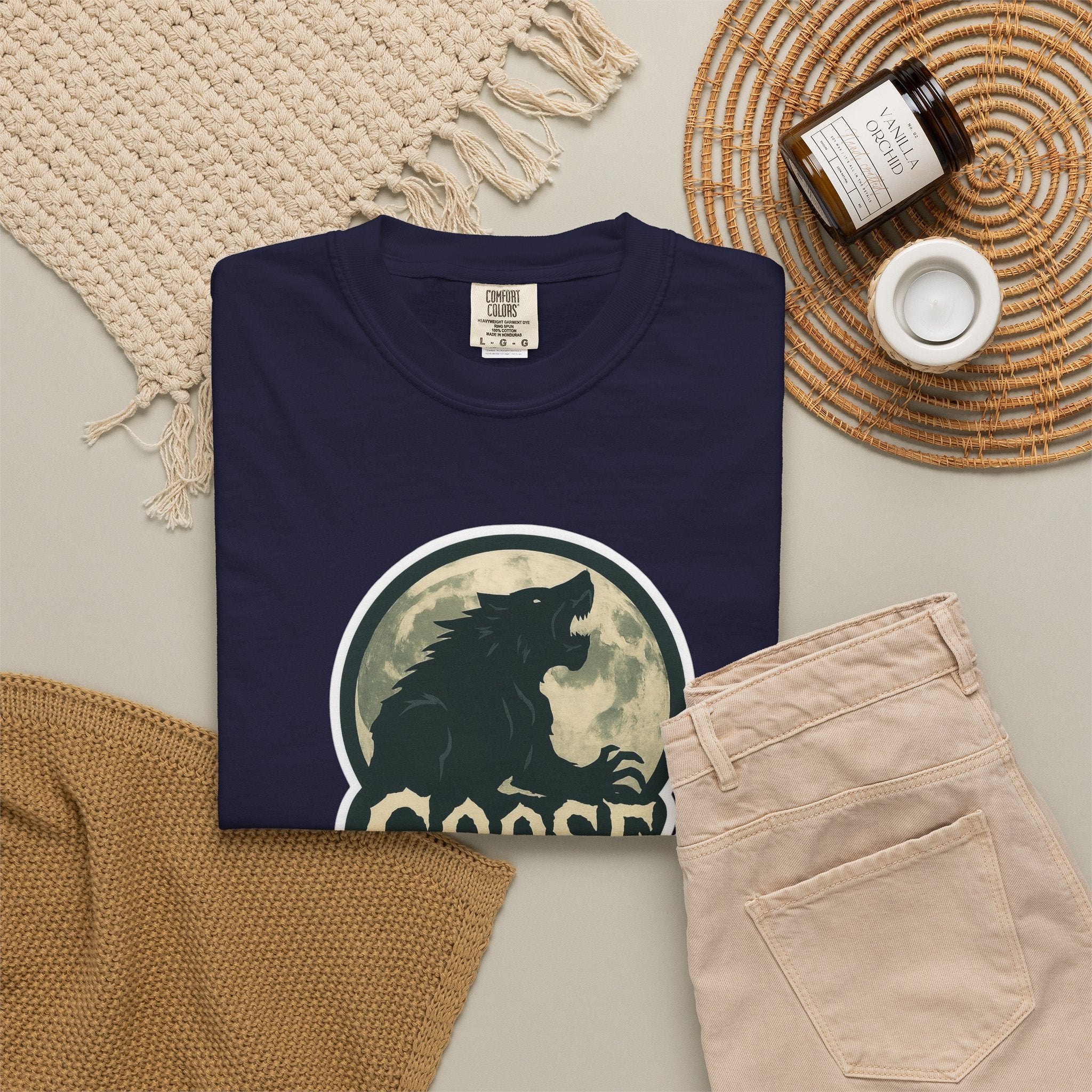 Goose Moon T-Shirt — Vintage Werewolf Silhouette Graphic Tee
