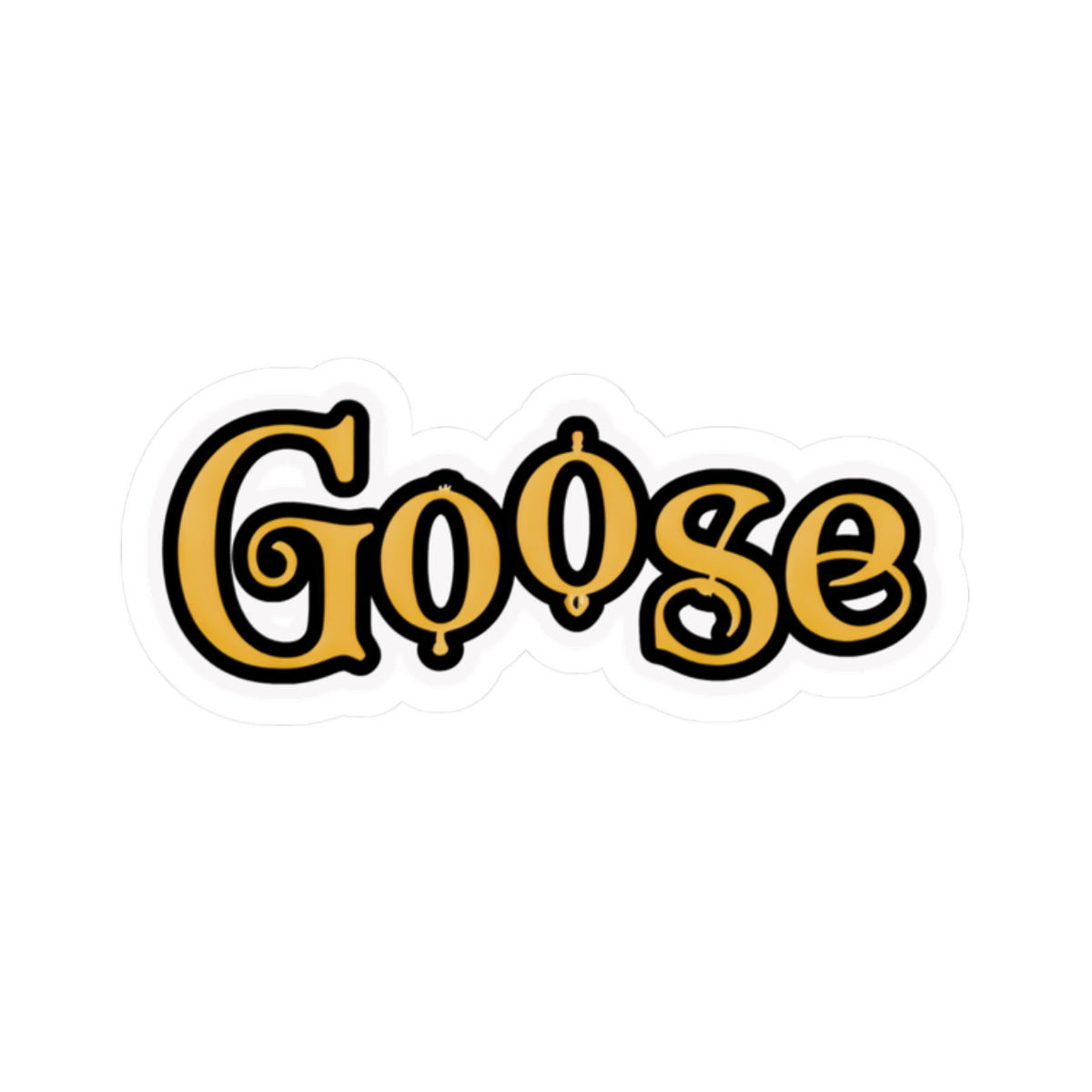 Goose the Band - script logo Kiss-Cut Stickers | yellow black outline laptop decal