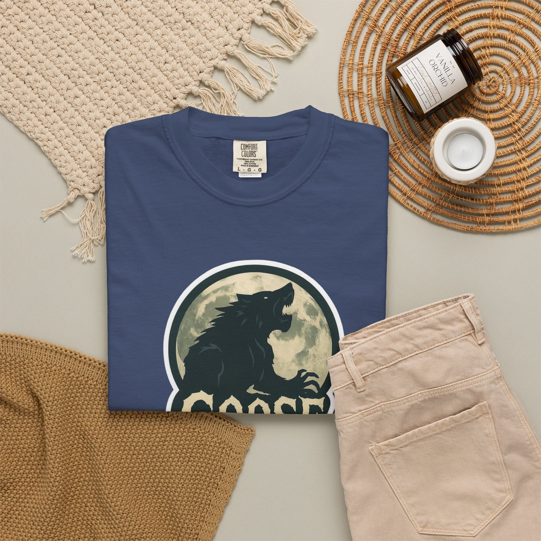 Goose Moon T-Shirt — Vintage Werewolf Silhouette Graphic Tee