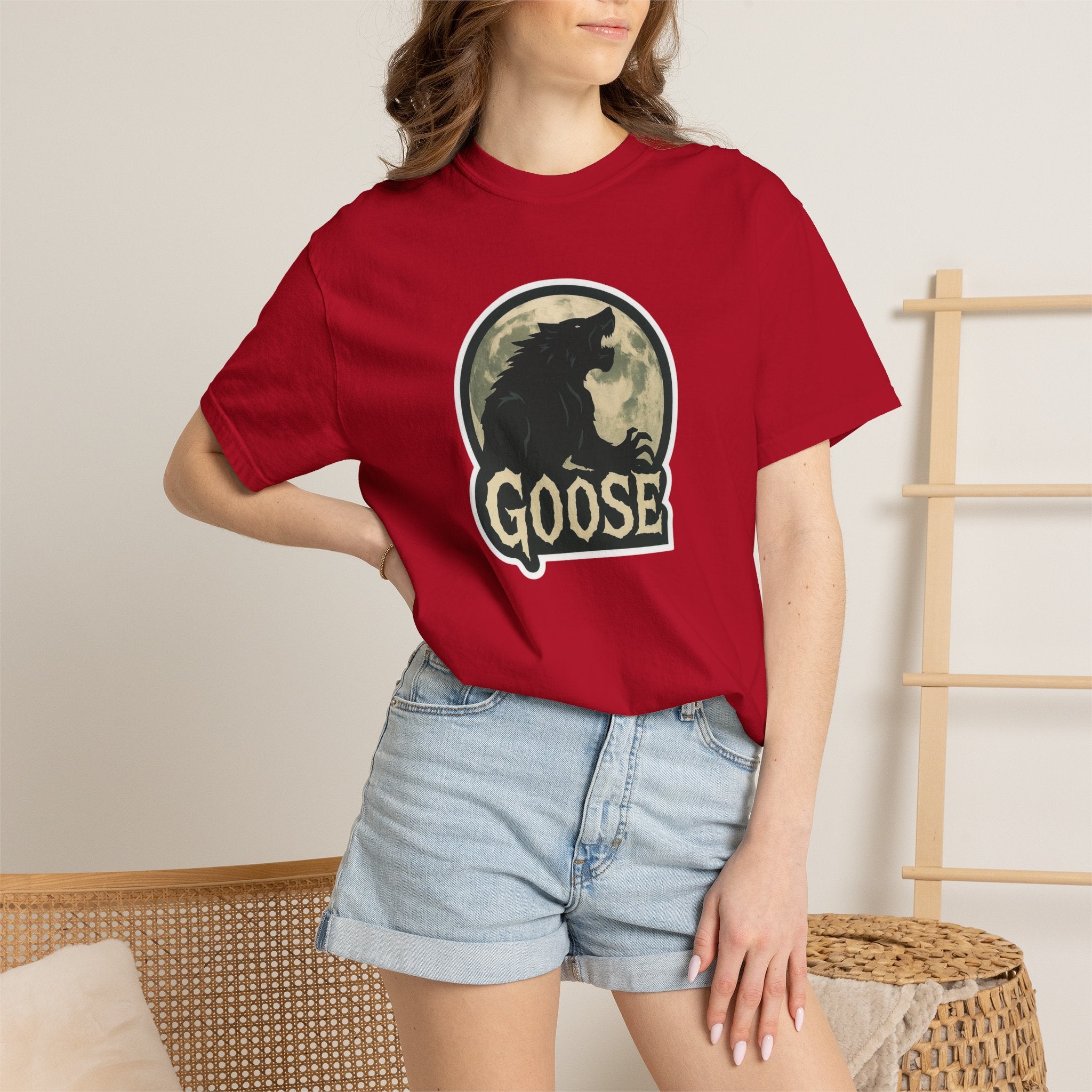Goose Moon T-Shirt — Vintage Werewolf Silhouette Graphic Tee