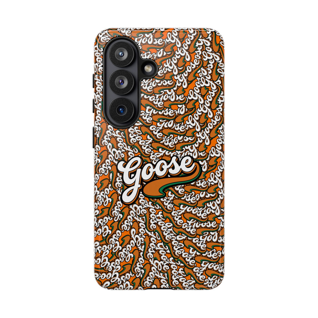 Goose Pattern Phone Case — Retro Script Graphic Protective Cover