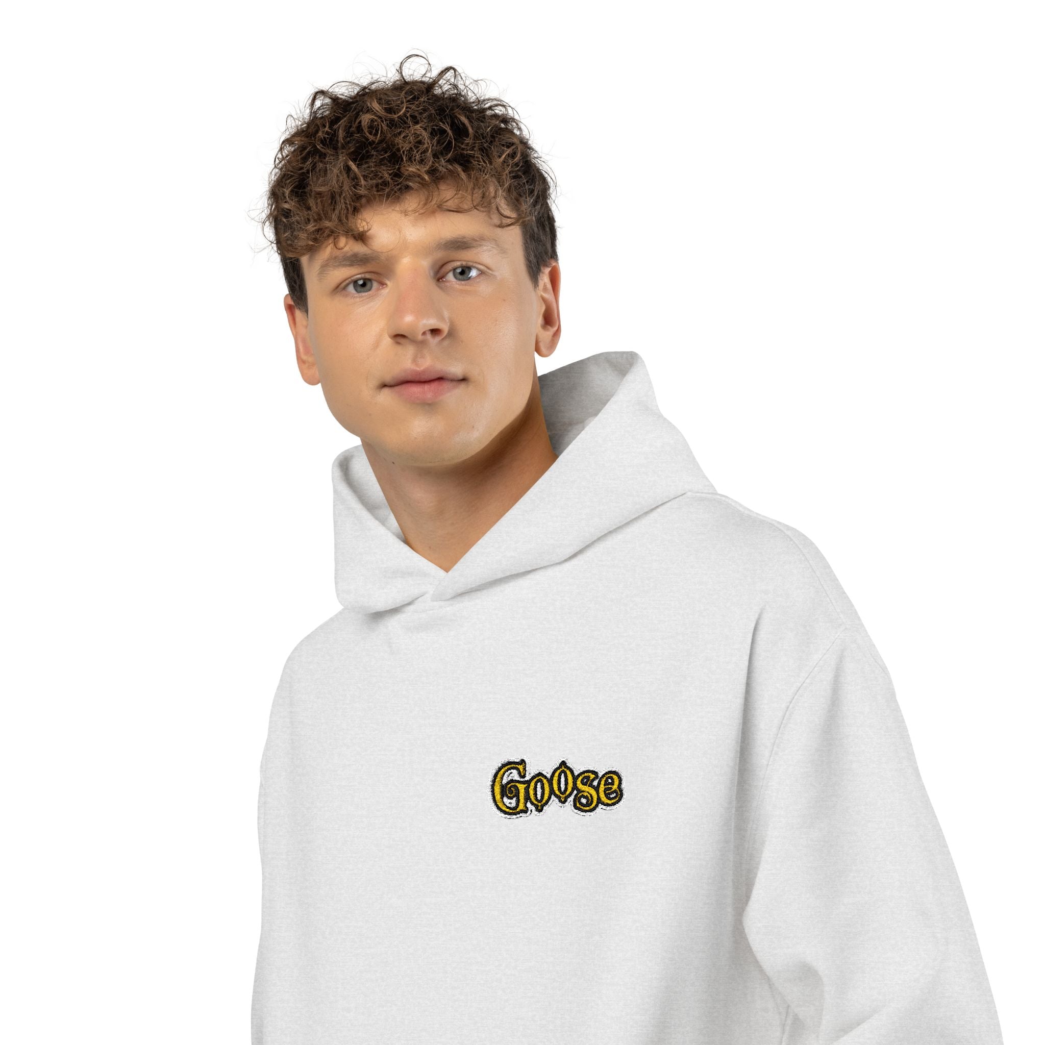 Goose Print Script Logo Hoodie | Logo Print Chest Design