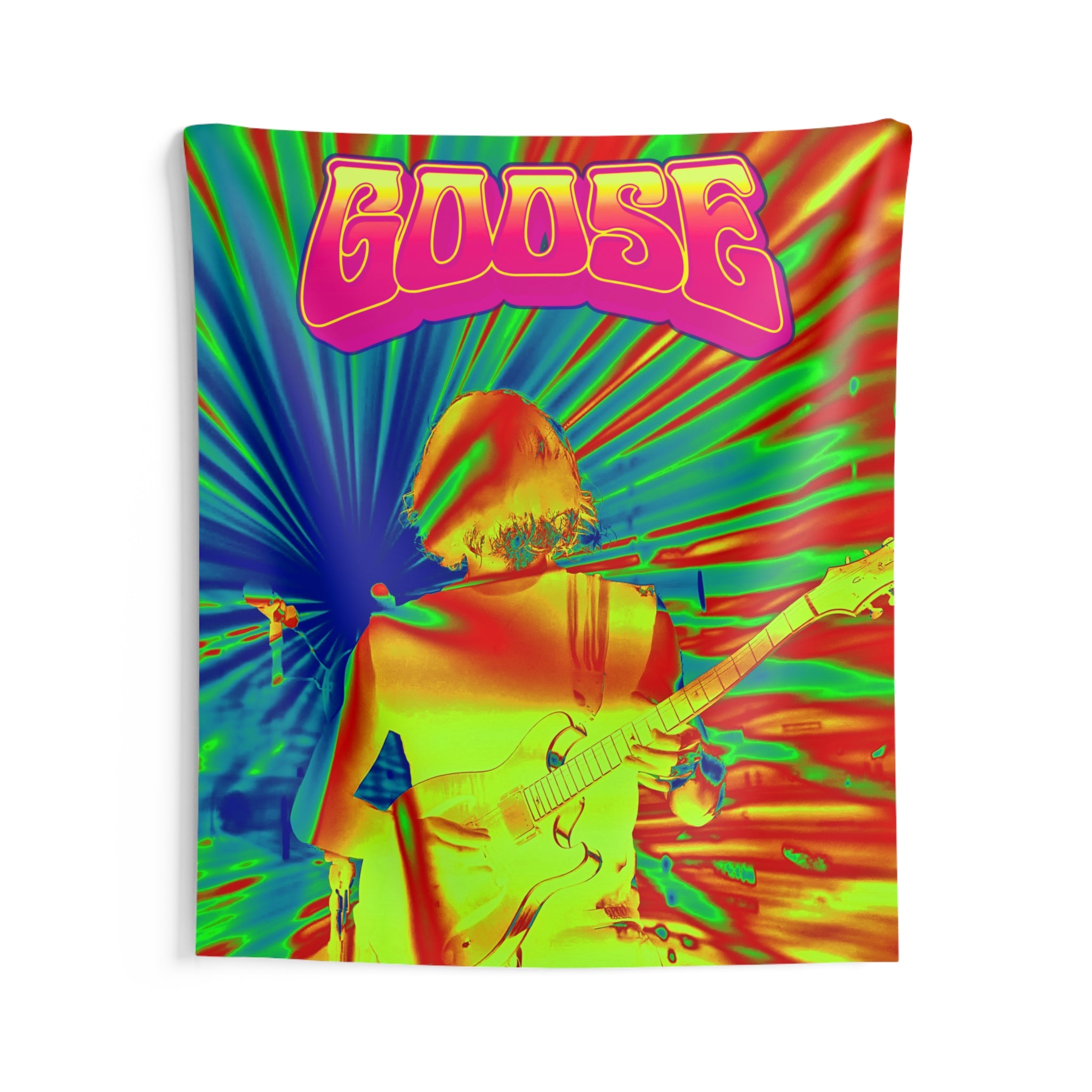 Psychedelic Goose Band Tapestry - Vibrant Retro Concert Wall Art