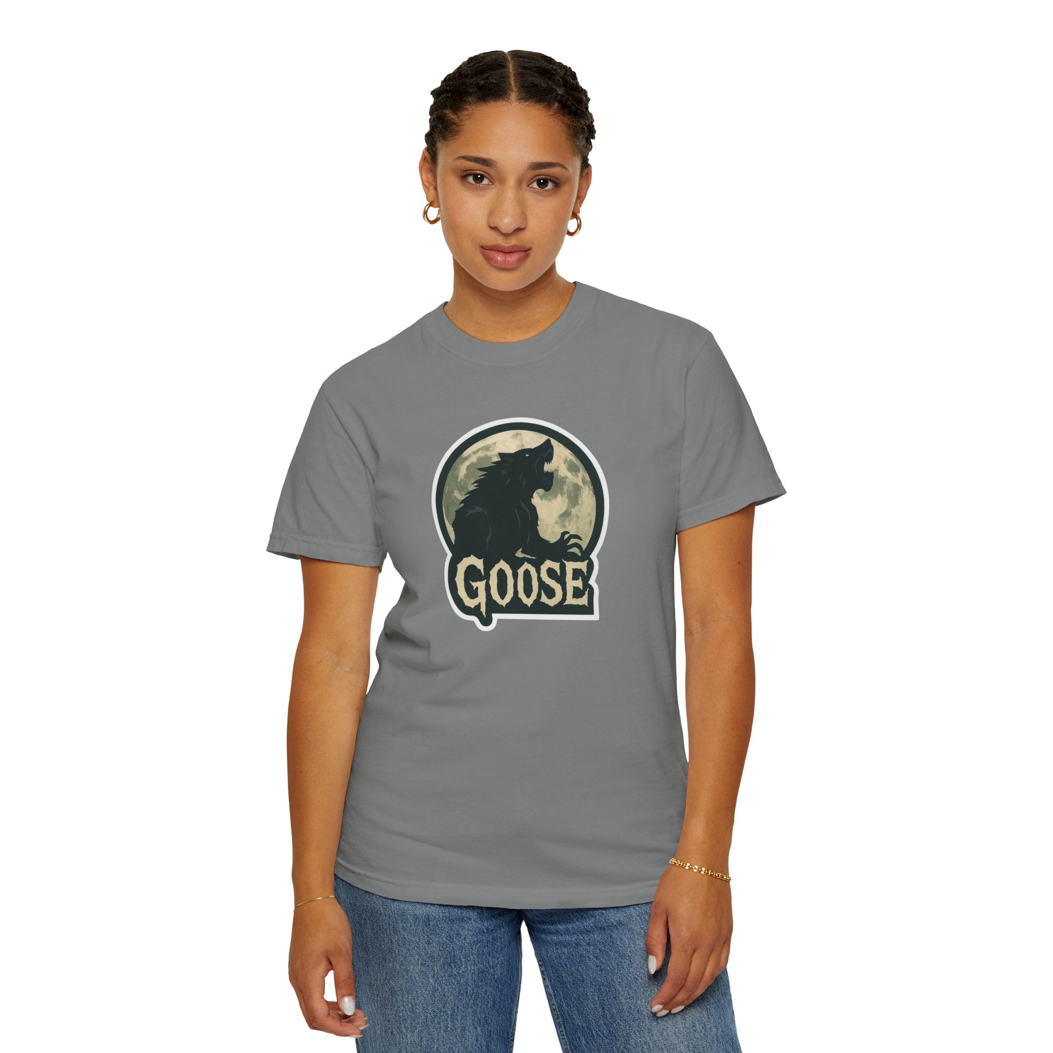 Goose Moon T-Shirt — Vintage Werewolf Silhouette Graphic Tee