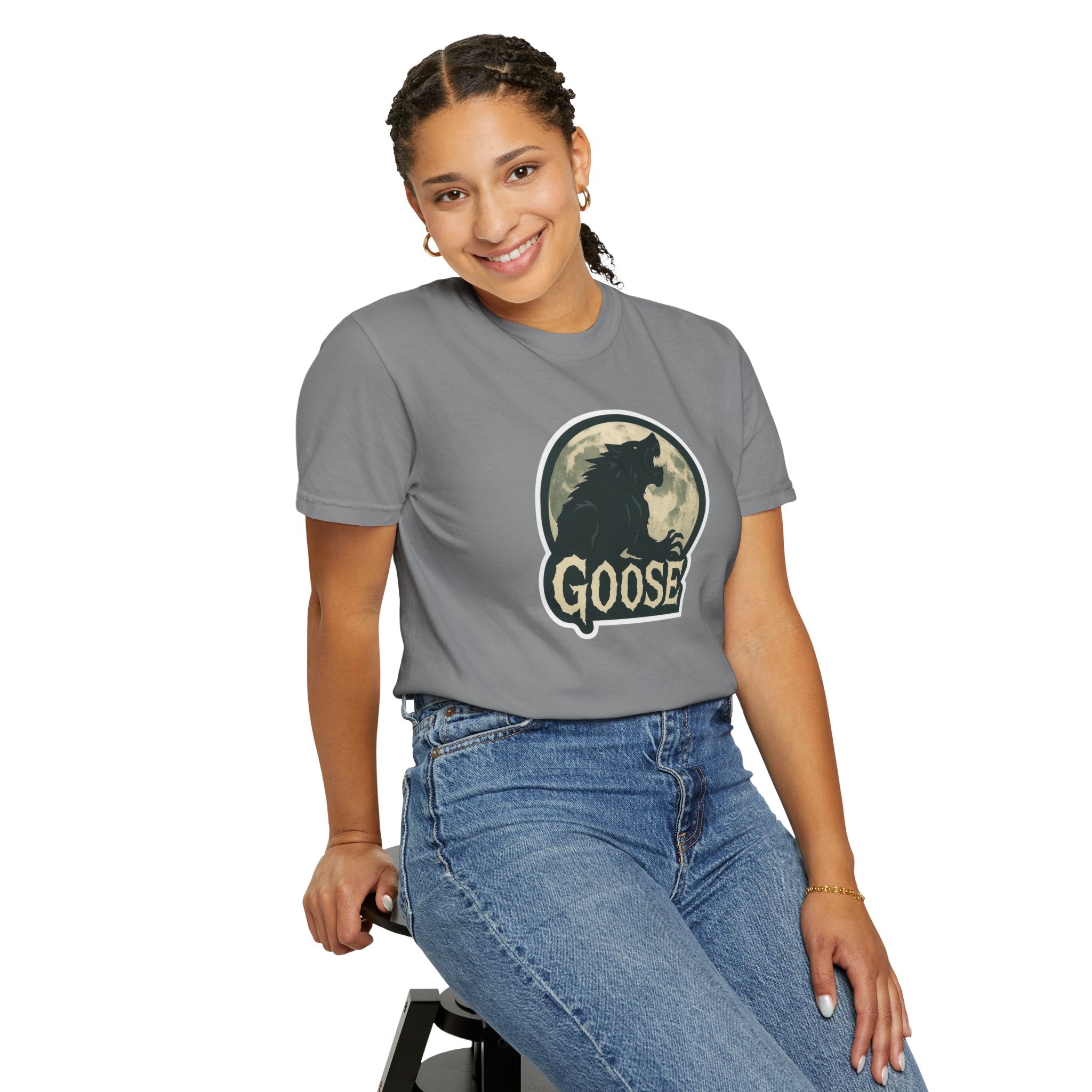 Goose Moon T-Shirt — Vintage Werewolf Silhouette Graphic Tee