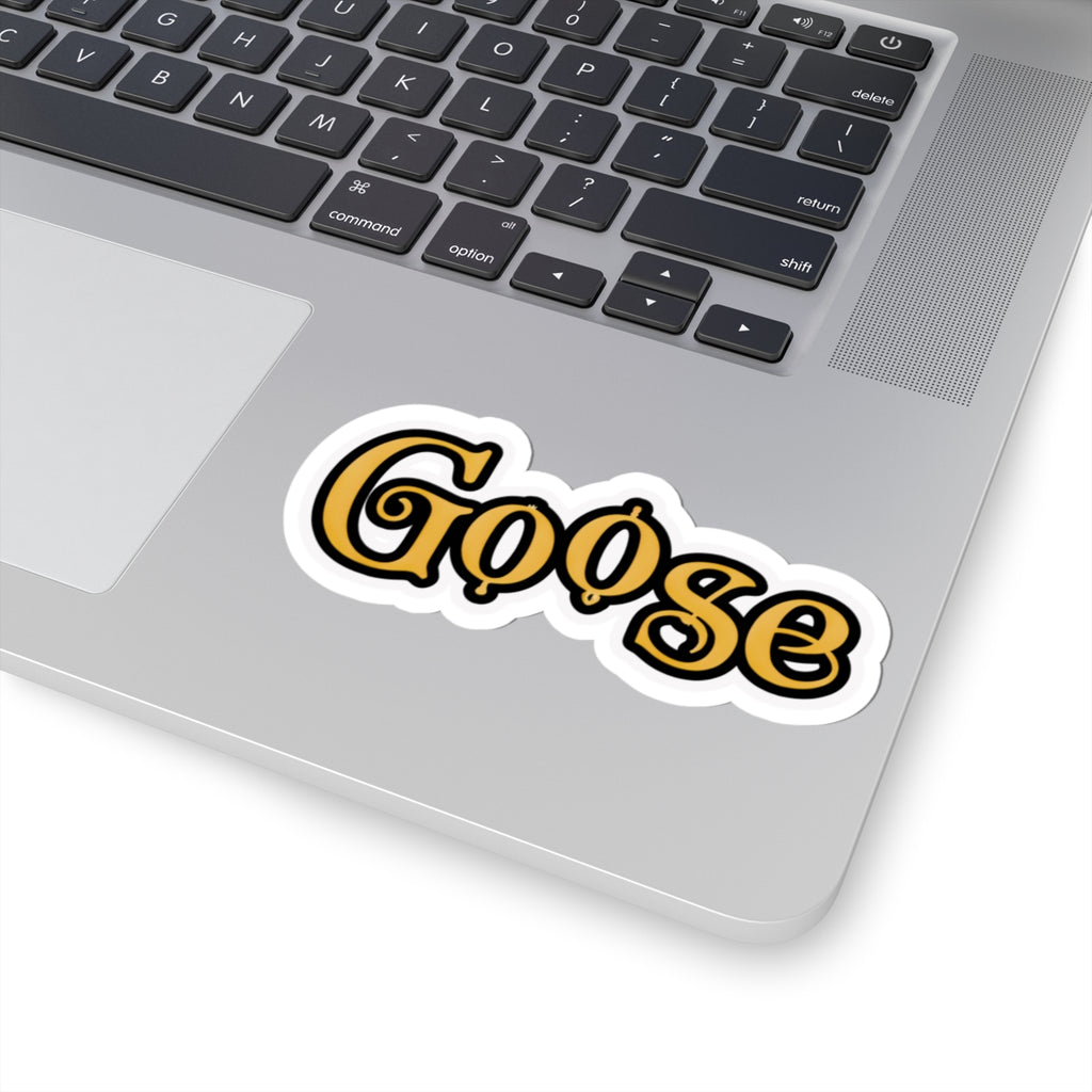 Goose the Band - script logo Kiss-Cut Stickers | yellow black outline laptop decal
