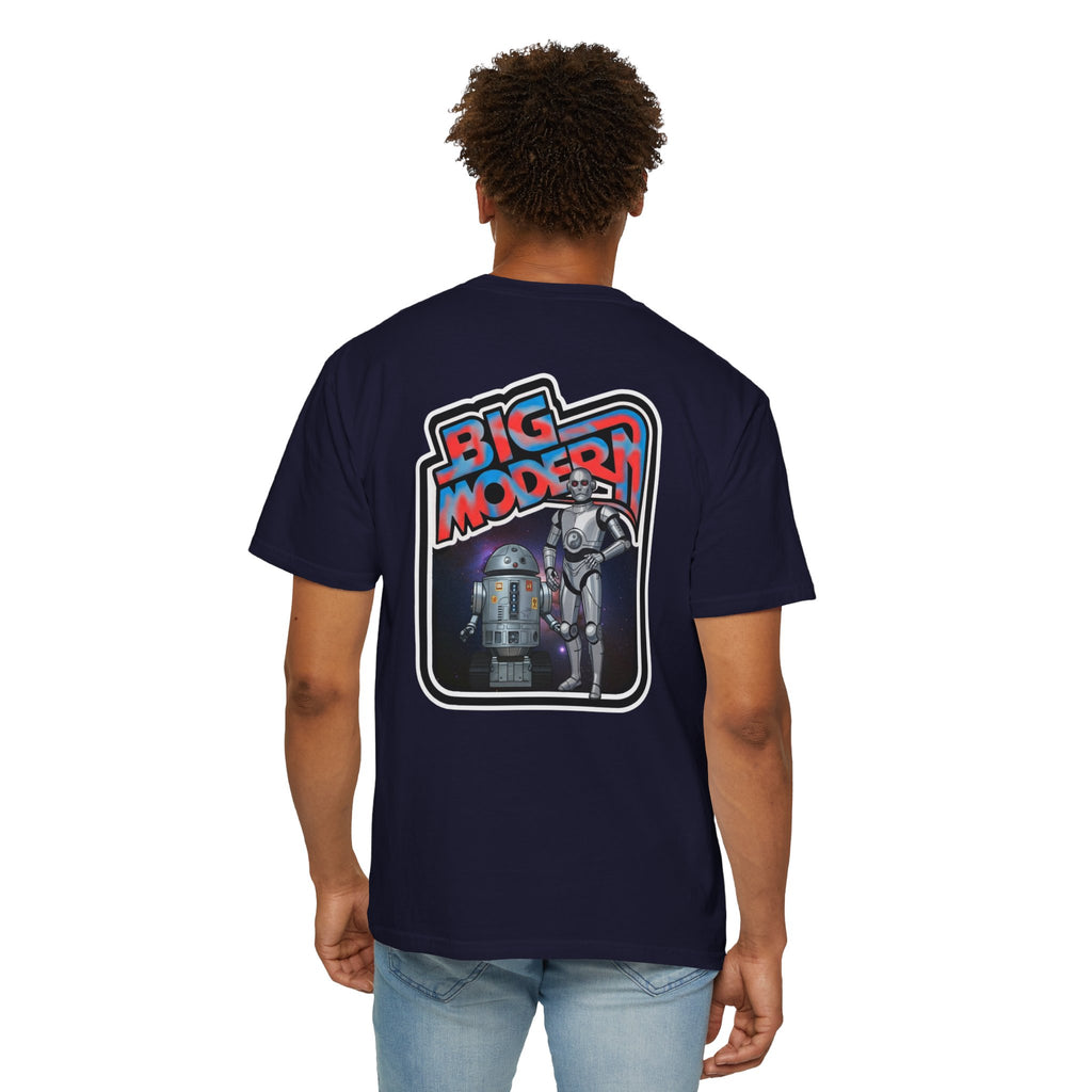 Big Modern Robot Graphic T-Shirt — "GOOSE" Chest Text, Retro Sci‑Fi Back Print