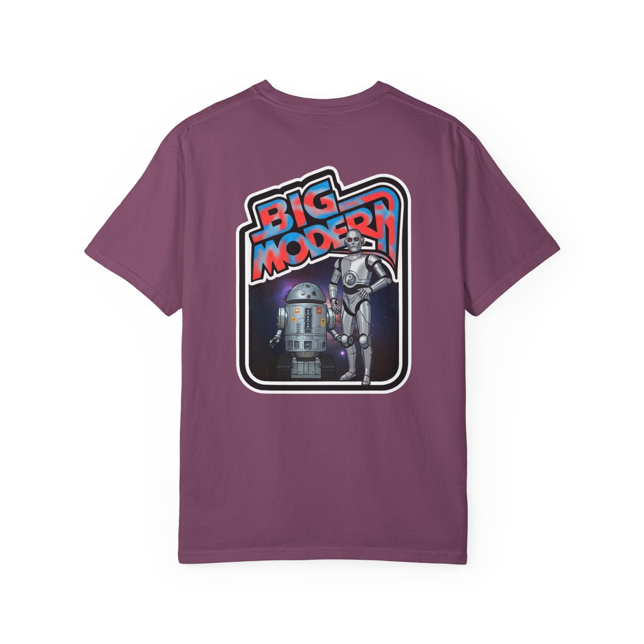 Big Modern Robot Graphic T-Shirt — "GOOSE" Chest Text, Retro Sci‑Fi Back Print