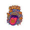 Goose Psychedelic Pancake Sticker — Colorful Kiss-Cut Vinyl Decal