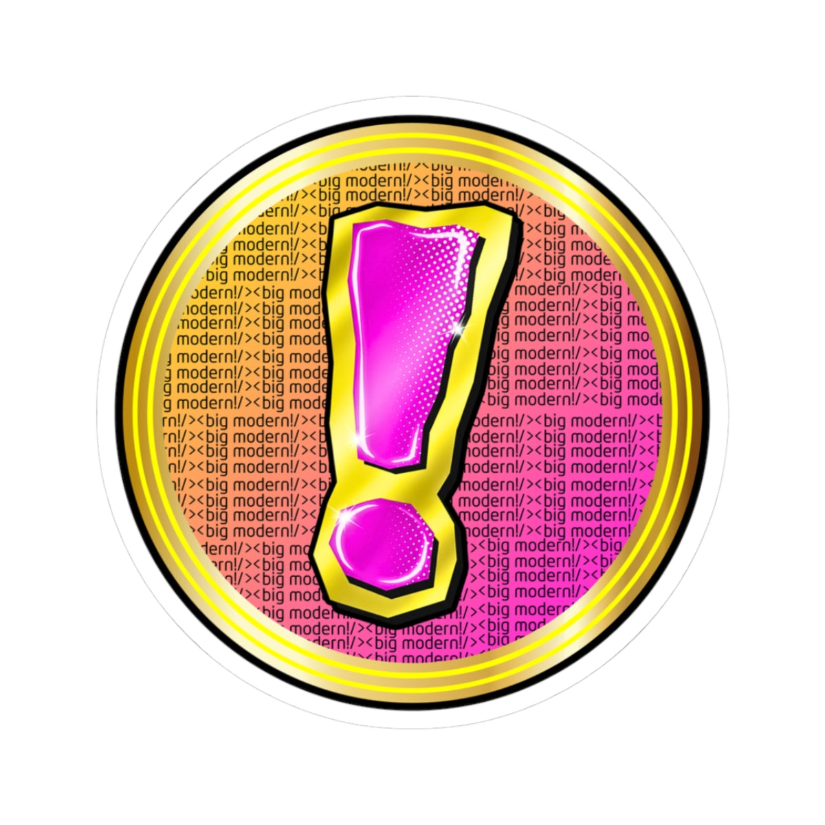 Goose the Band - Big Modern! - Exclamation Mark Pop Art Kiss-Cut Sticker | Bright Retro Comic Icon