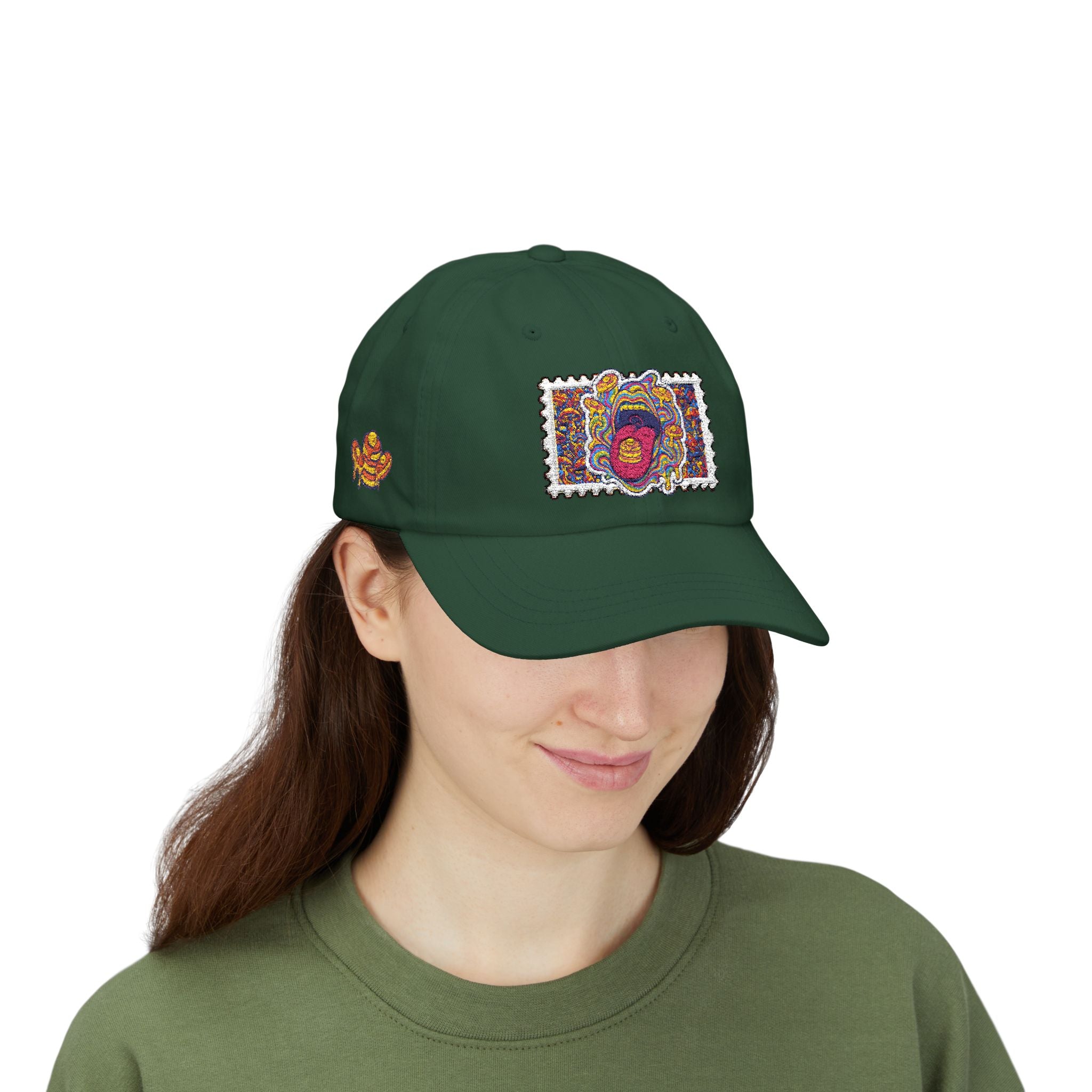 Embroidered Psychedelic Stamp Dad Cap