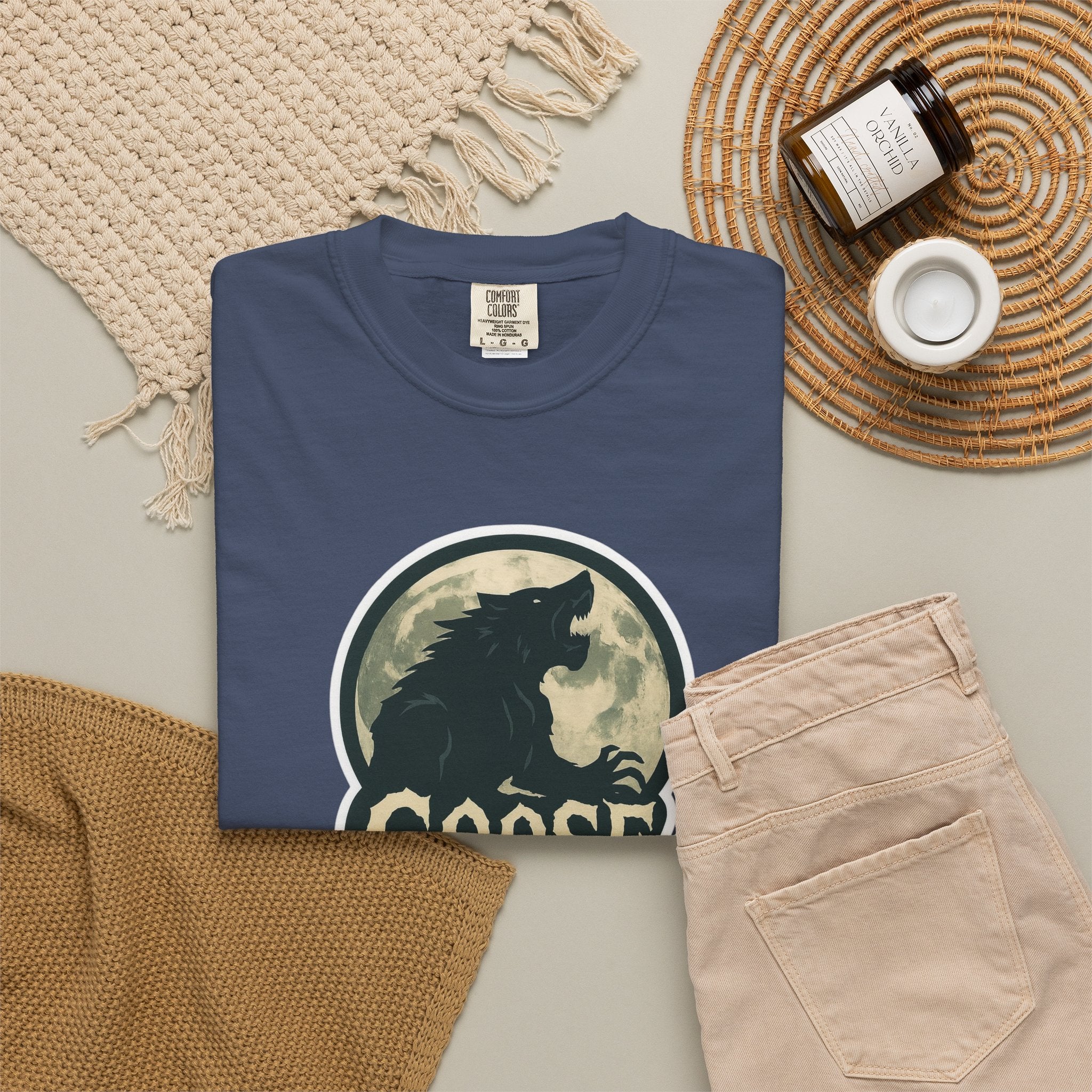 Goose Moon T-Shirt — Vintage Werewolf Silhouette Graphic Tee