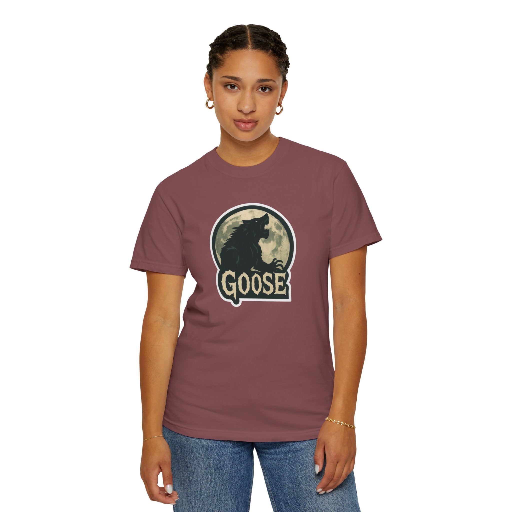 Goose Moon T-Shirt — Vintage Werewolf Silhouette Graphic Tee