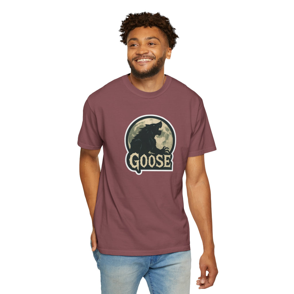 Goose Moon T-Shirt — Vintage Werewolf Silhouette Graphic Tee