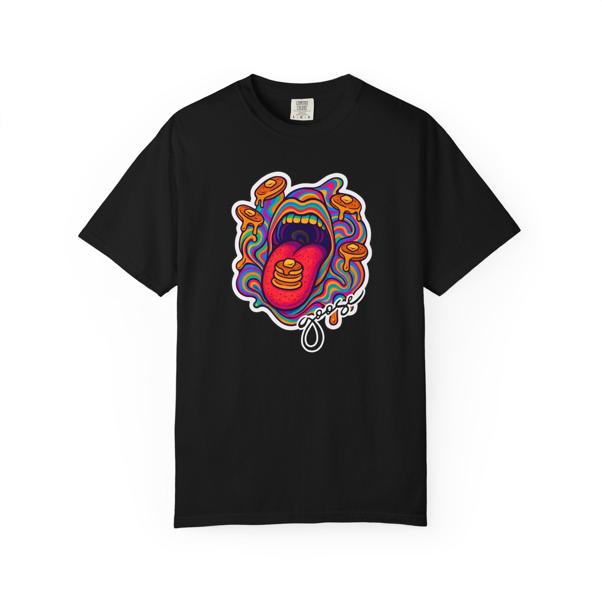 Pancake Mouth T-Shirt — Retro Psychedelic Breakfast Graphic Tee
