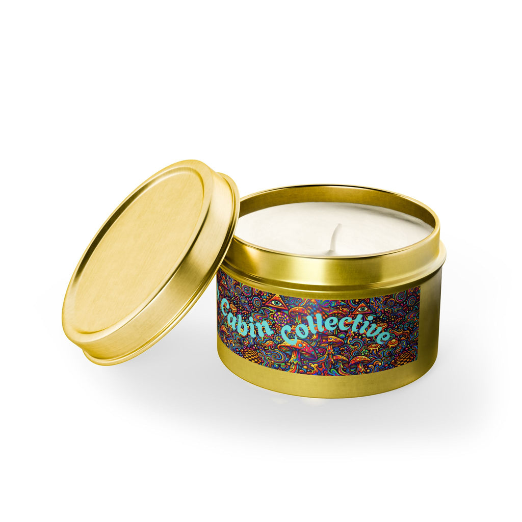 Moon Cabin Collection Tin Candle – Psychedelic Mushroom Scented Tin