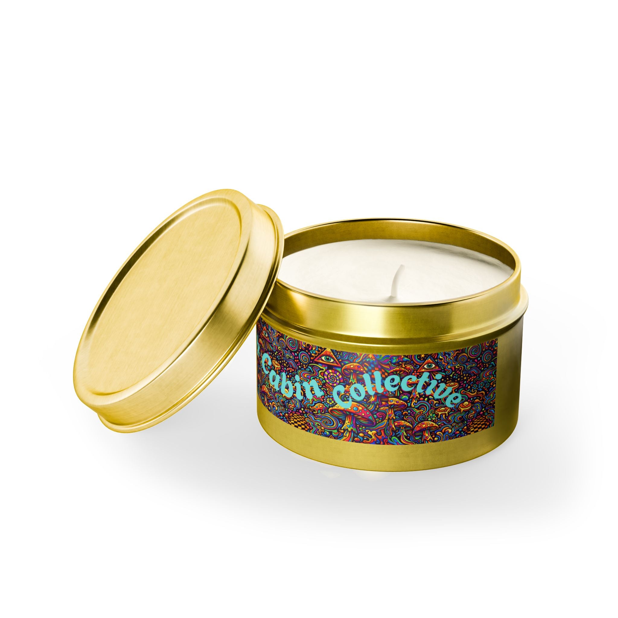 Moon Cabin Collection Tin Candle – Psychedelic Mushroom Scented Tin
