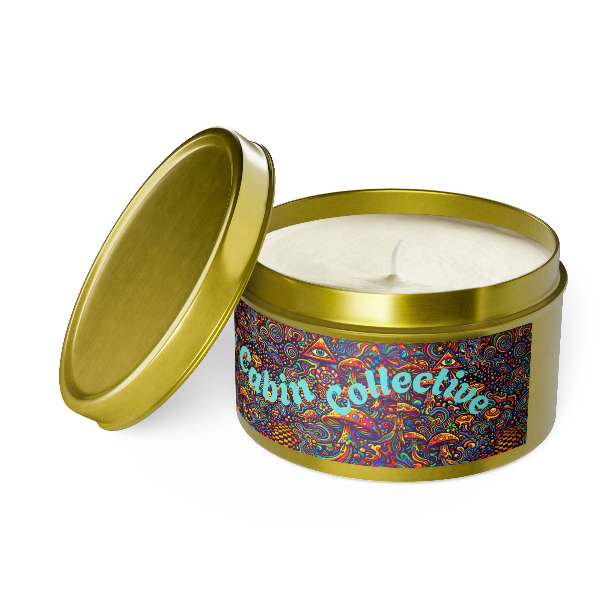 Moon Cabin Collection Tin Candle – Psychedelic Mushroom Scented Tin