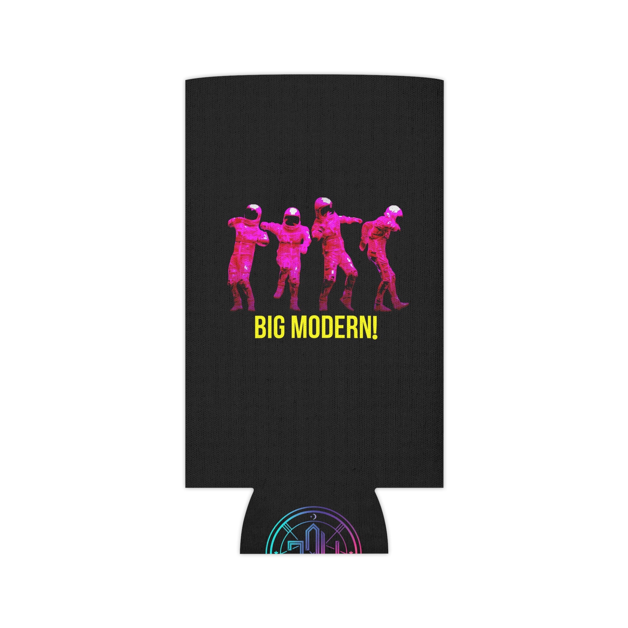 Can Cooler — Retro Neon Astronauts 'BIG MODERN!' Beverage Koozie
