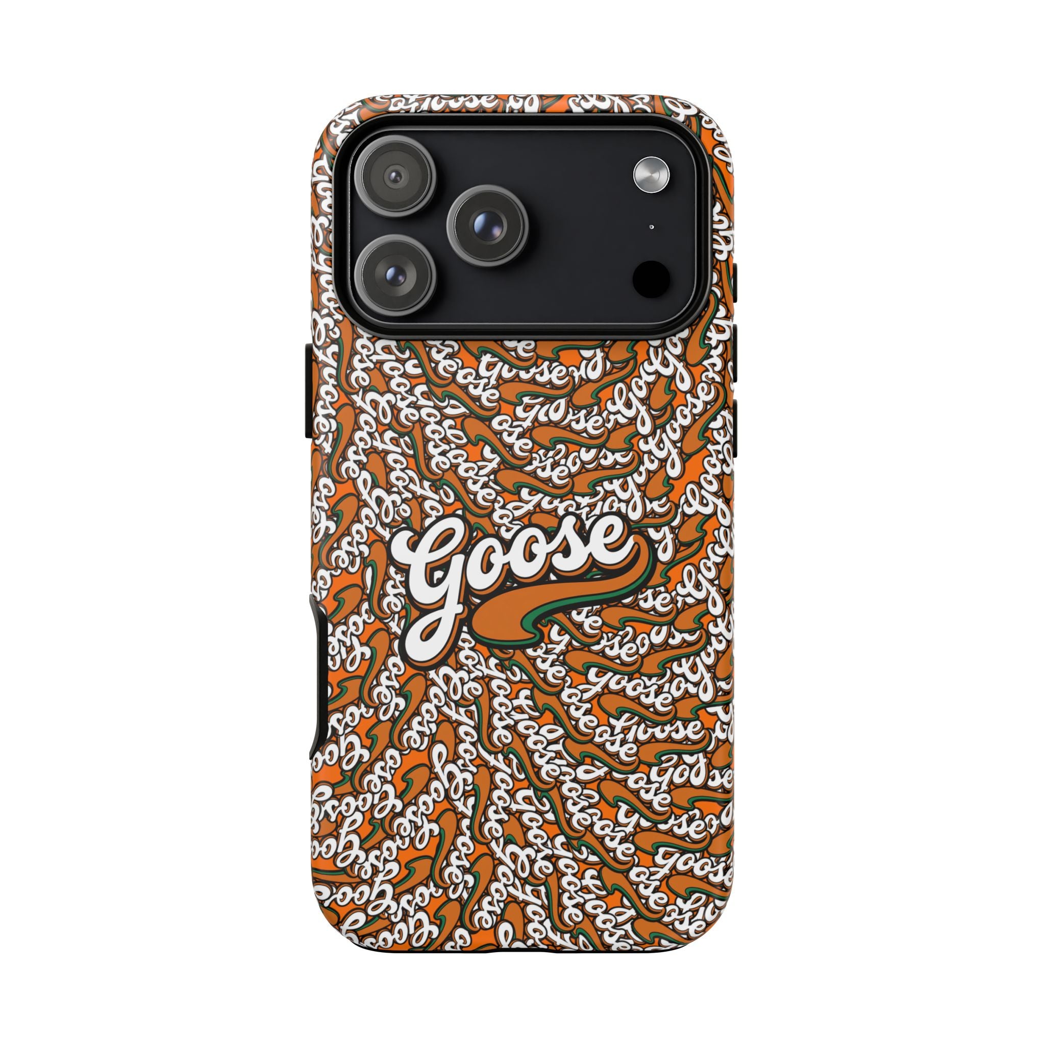 Goose Pattern Phone Case — Retro Script Graphic Protective Cover