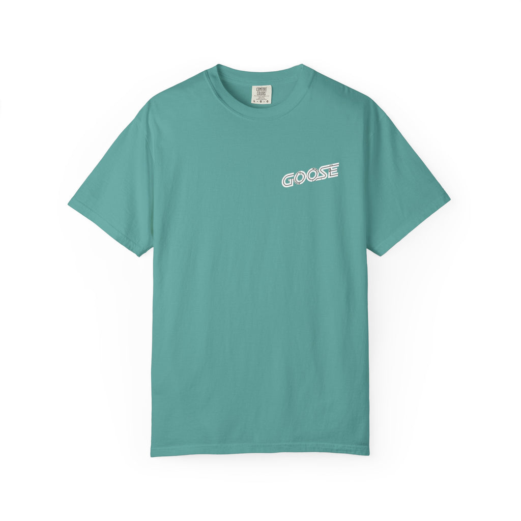 Big Modern Robot Graphic T-Shirt — "GOOSE" Chest Text, Retro Sci‑Fi Back Print