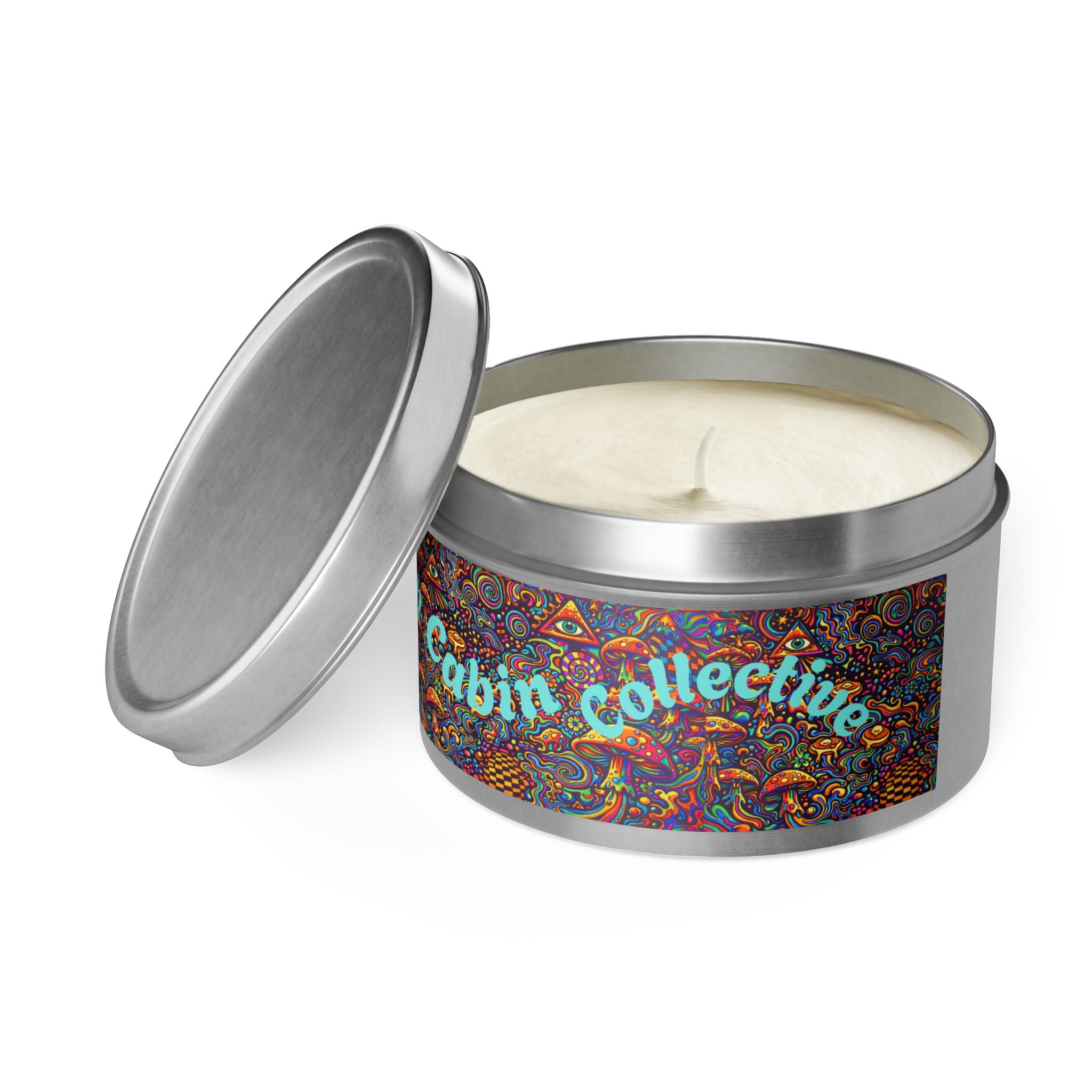 Moon Cabin Collection Tin Candle – Psychedelic Mushroom Scented Tin