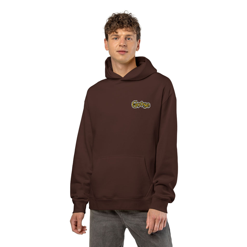 Goose Print Script Logo Hoodie | Logo Print Chest Design