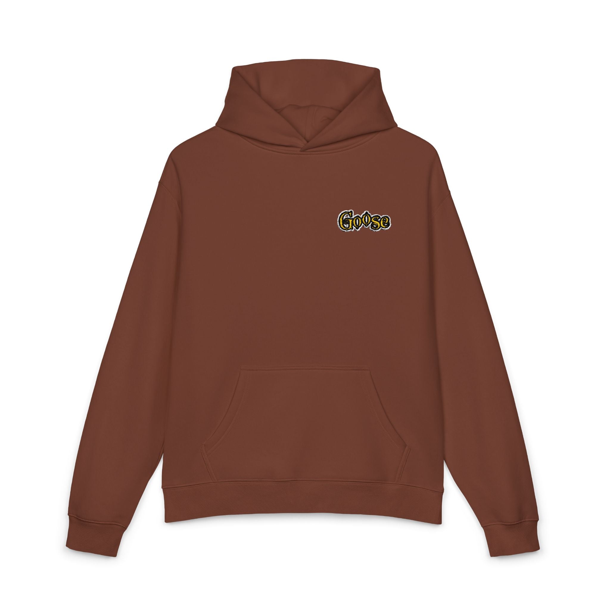 Goose Print Script Logo Hoodie | Logo Print Chest Design