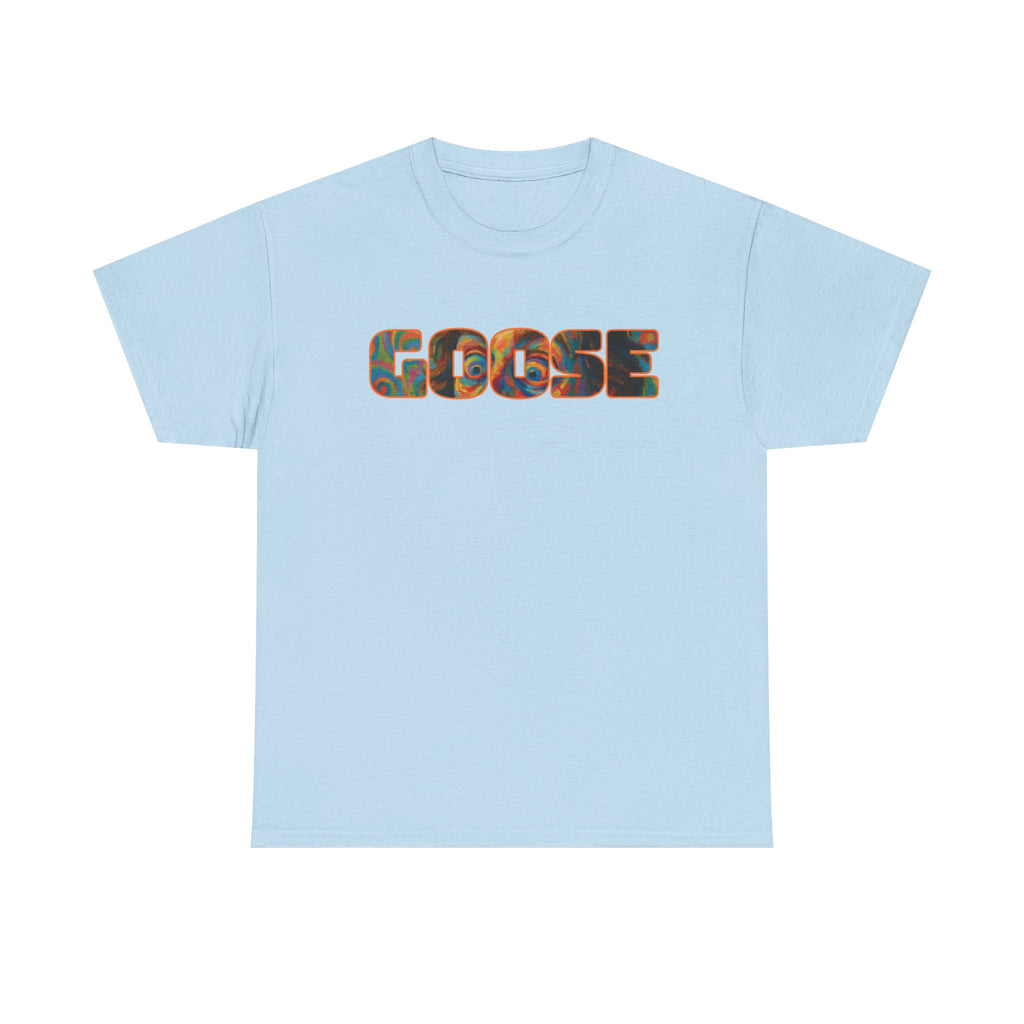 Goose Graphic Tee — Retro Camo Lettering Shirt