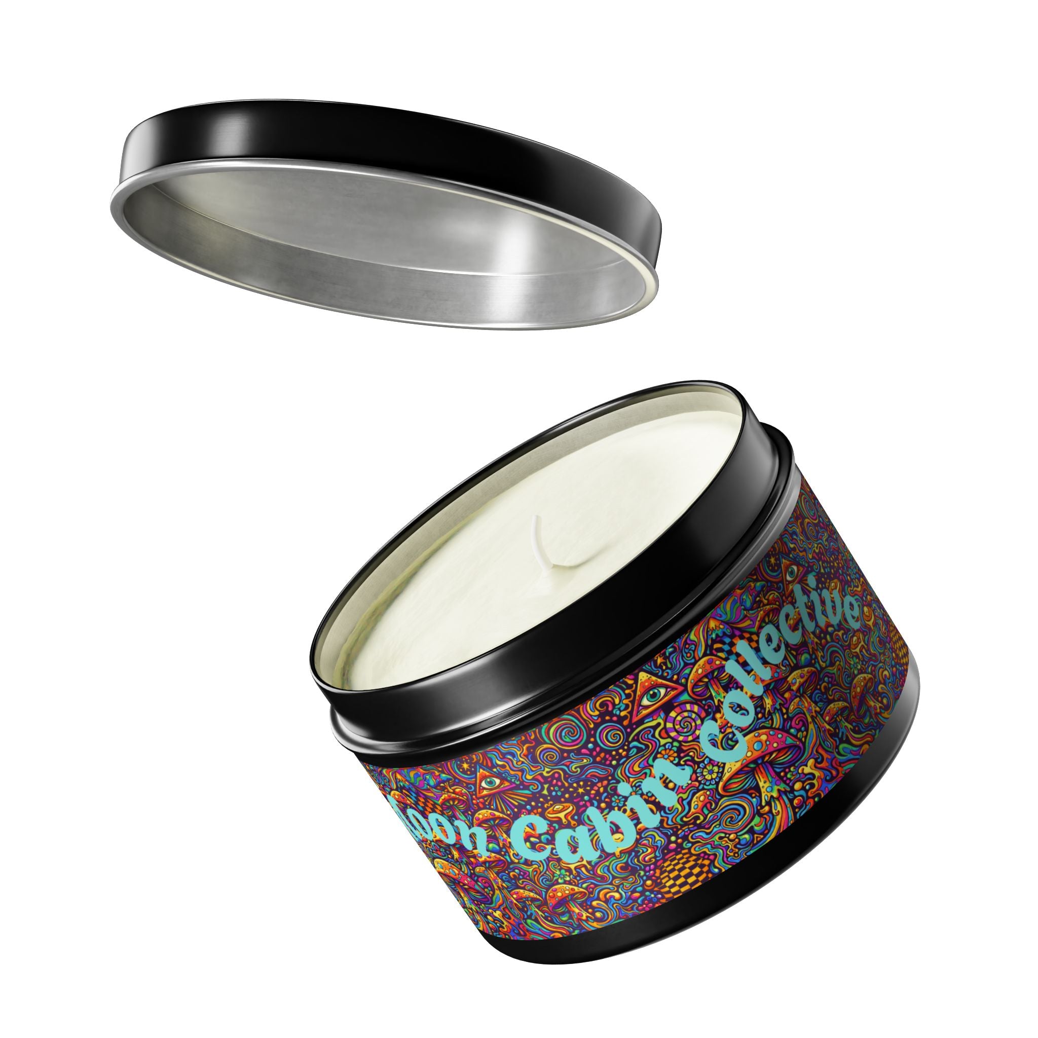 Moon Cabin Collection Tin Candle – Psychedelic Mushroom Scented Tin