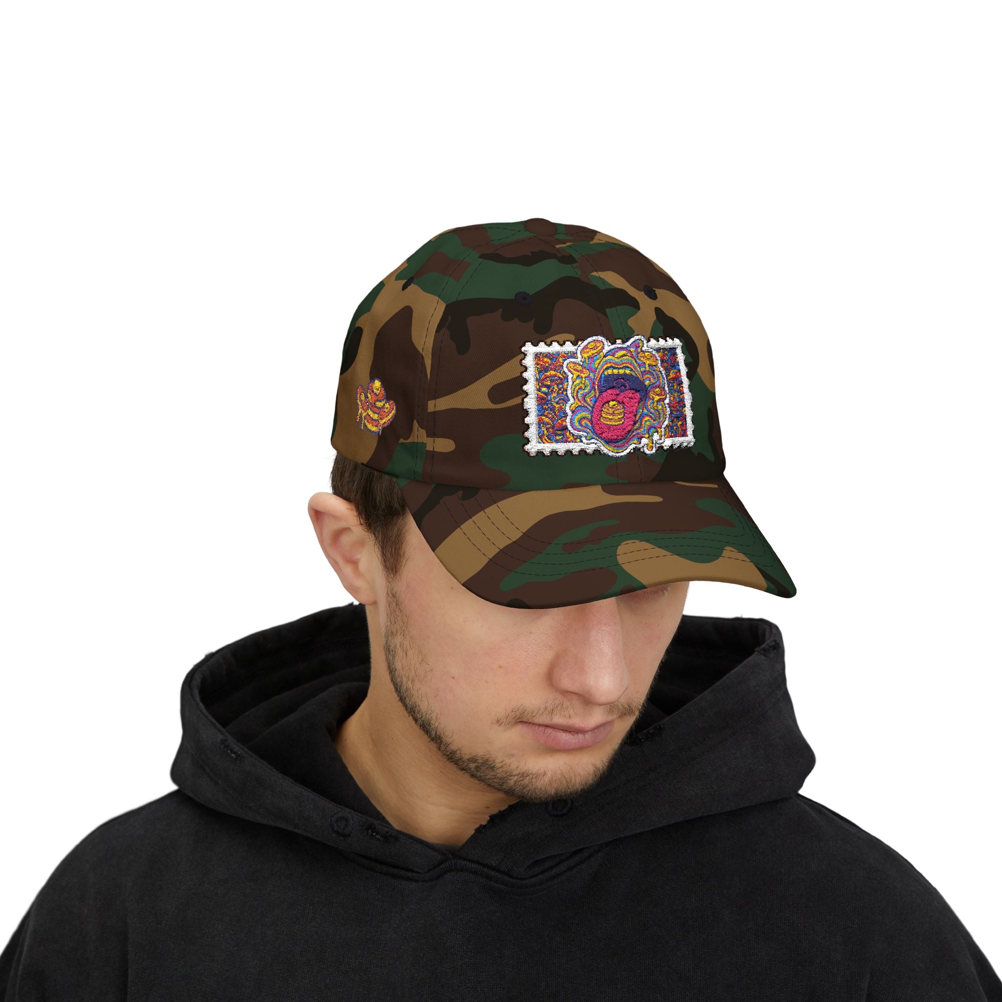 Embroidered Psychedelic Stamp Dad Cap